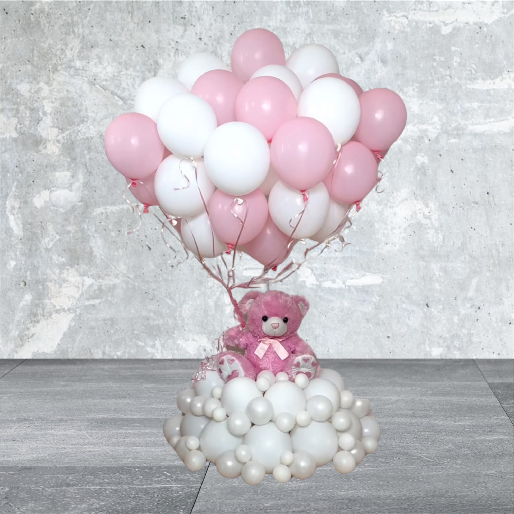 Bearoon Bouquet - Large &amp; Small 50+ balloons and a Large Bear ( Color can be customized, please provide color in comments )