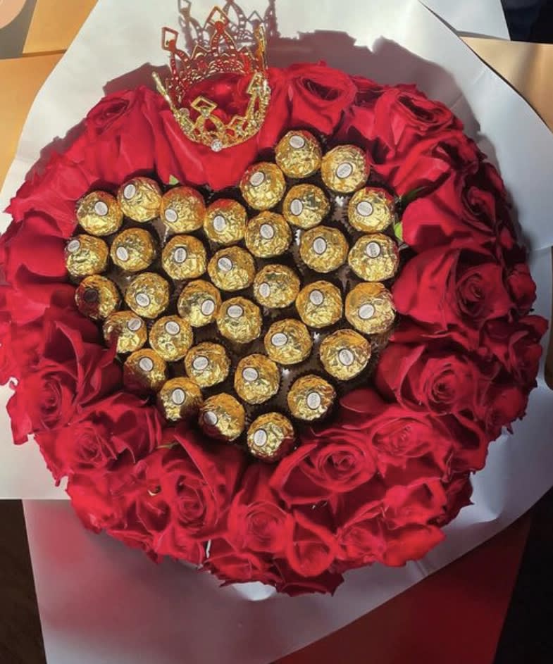 Roses and chocolates  - Roses and a heart chocolate heart