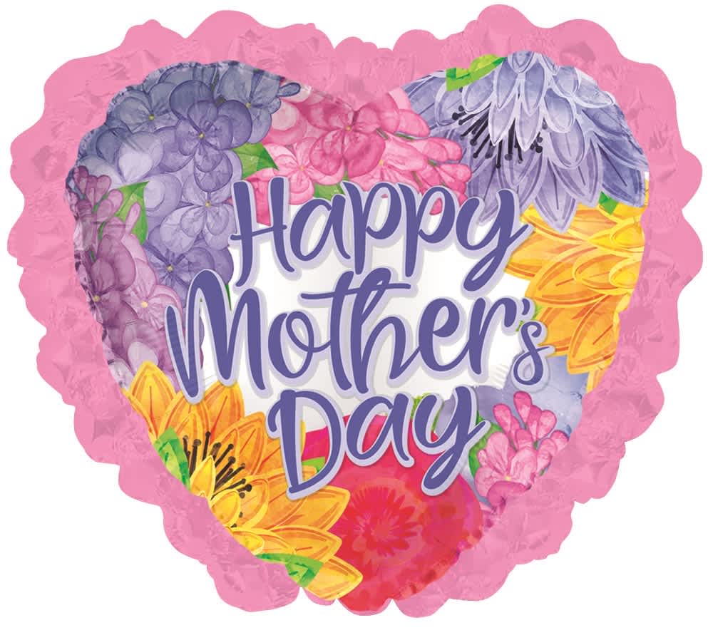 Happy Mother's Day - Lavender Font Ruffle - Balloon - HAPPY MOTHER'S DAY 36&quot; INCH HELIUM-FILLED MYLAR BALLOON QTY. 1