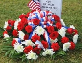 DELUXE PATRIOTIC GRAVE BLANKET WITH ROSES [TT-ANC23] - As Shown : TT-ANC23 