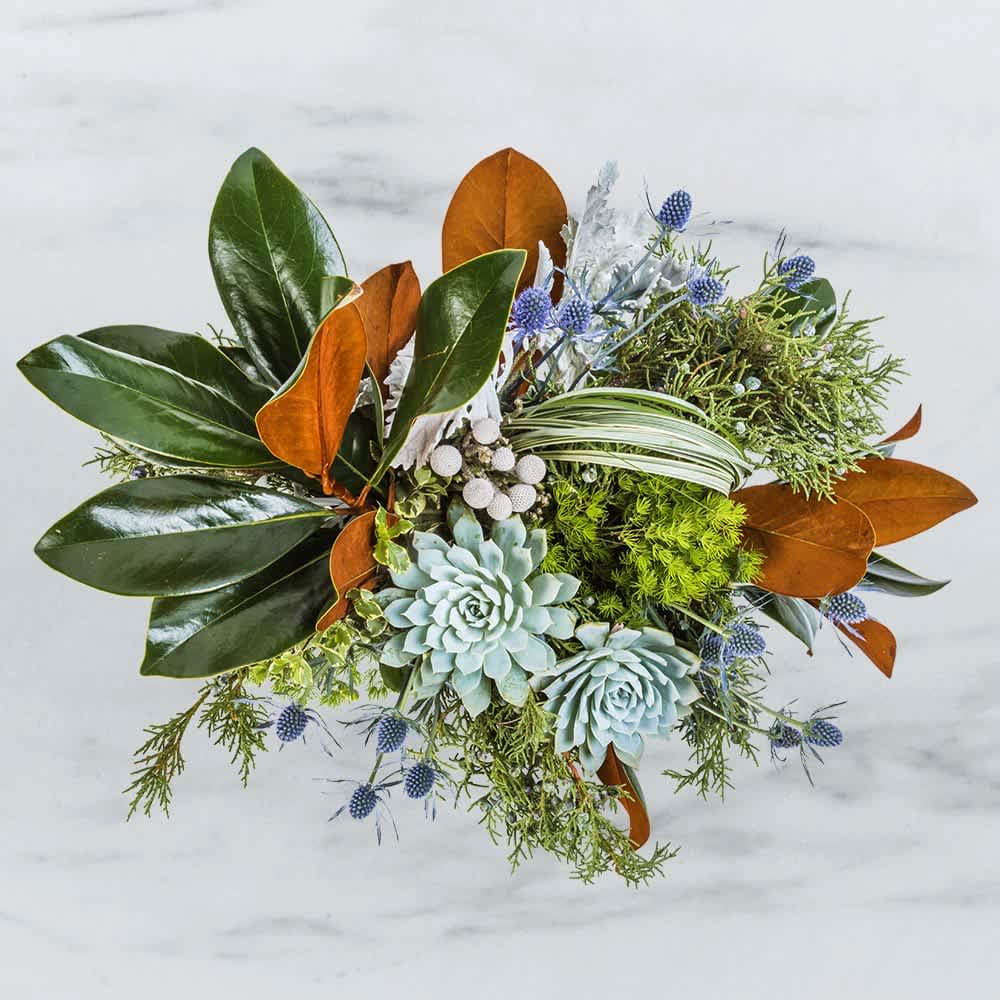 Winter Getaway By BloomNation™  - Everyone needs a winter getaway, but not everyone has time for one. That’s where this arrangement comes in. It’s not a tropical island, but it will remind you what green looks like.