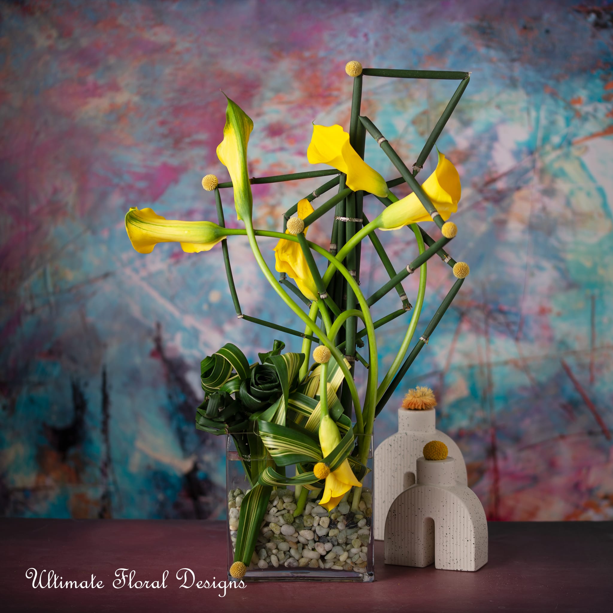 Show and Tell - collection of yellow calla lily in modern setting “Flowers don’t tell, they show.” – Stephanie Skeem