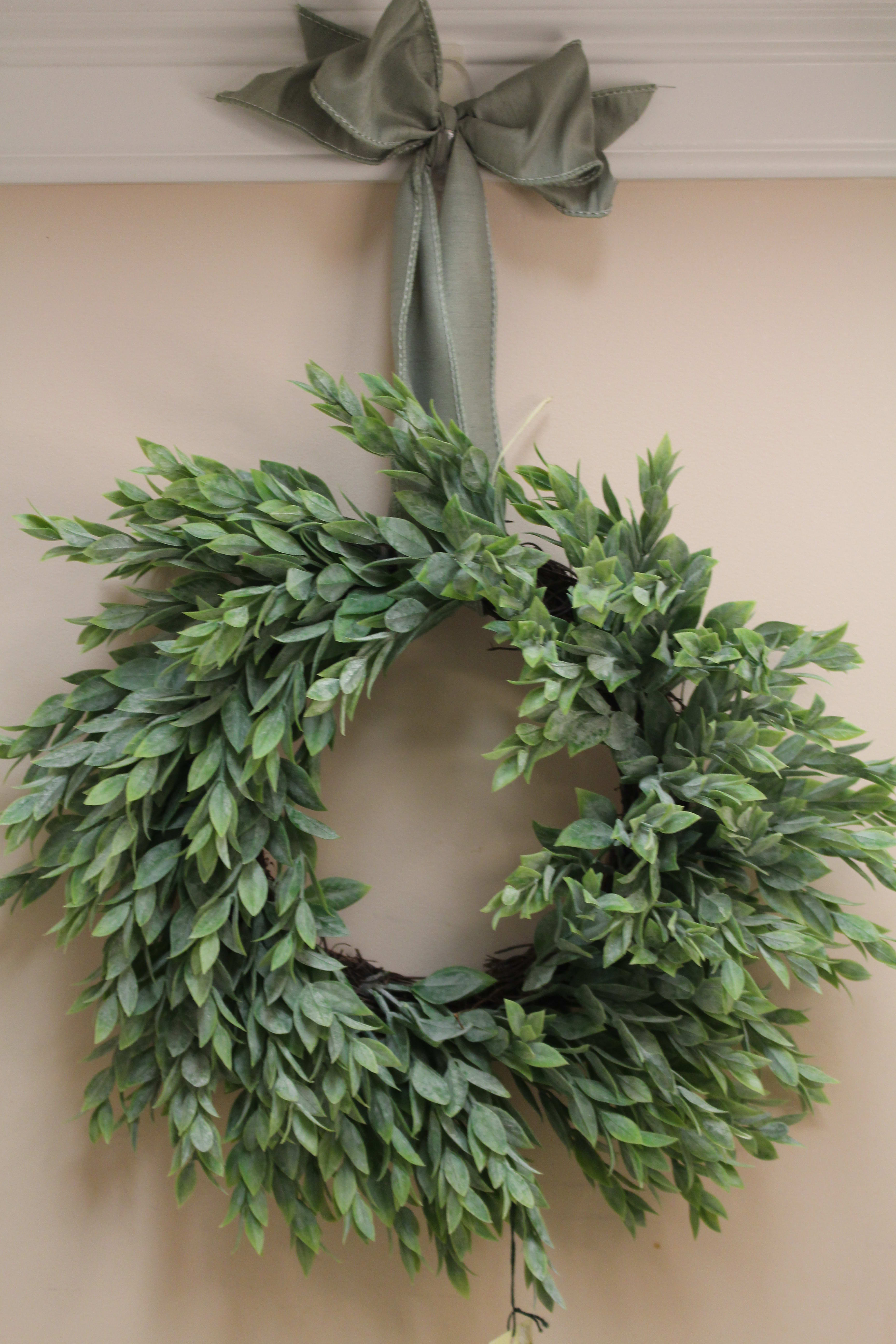 ruskus wreath ruskus wreath - this Permanente wreath is in a cool sage. Timeless
