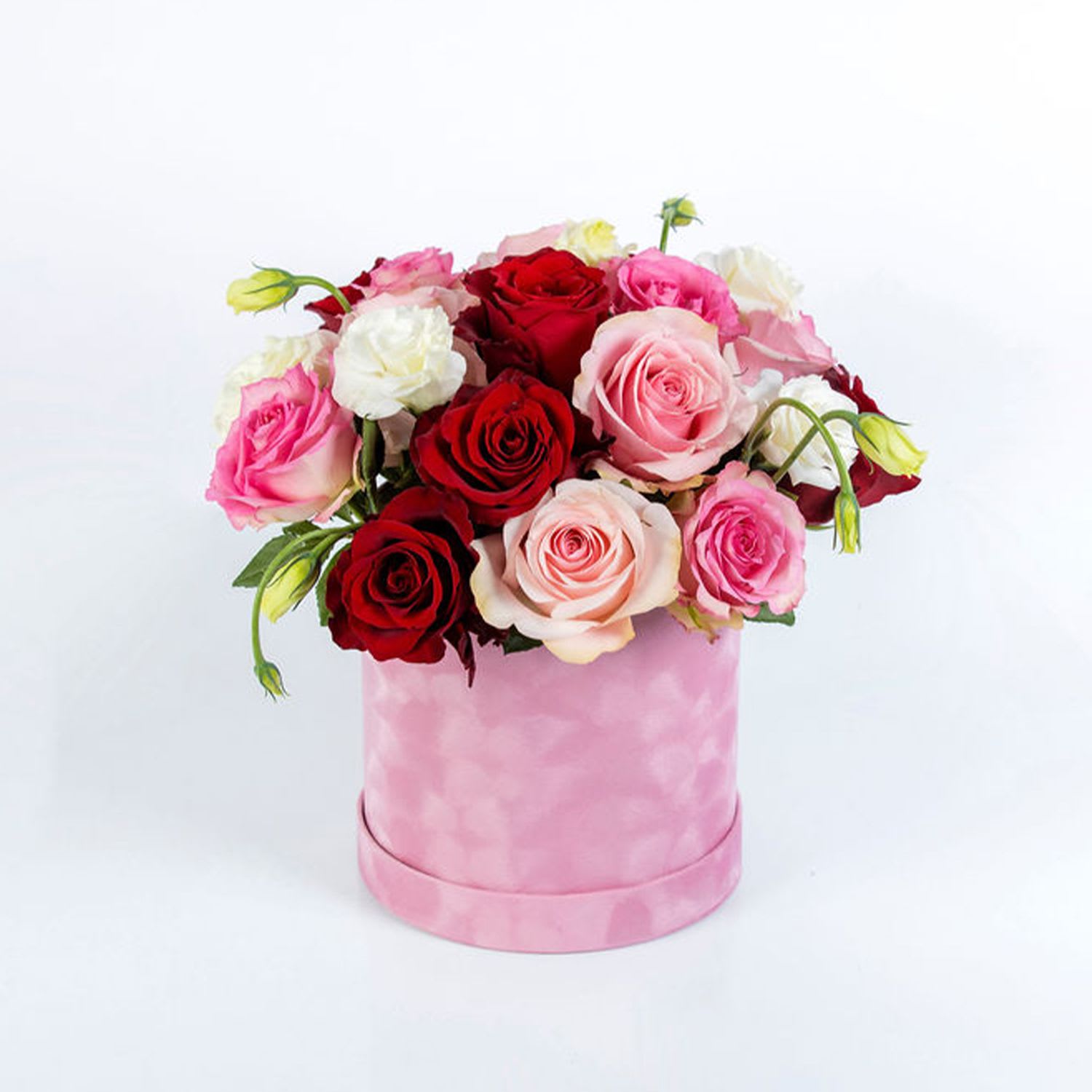 My Love - Make your babe happy with our stunning velvet pink box with a variety of roses &amp; lisianthus. Small Box – 12 Roses ( Standard)  Medium Box – 16 Roses (Deluxe)  Large Box – 24 Roses (Premium)