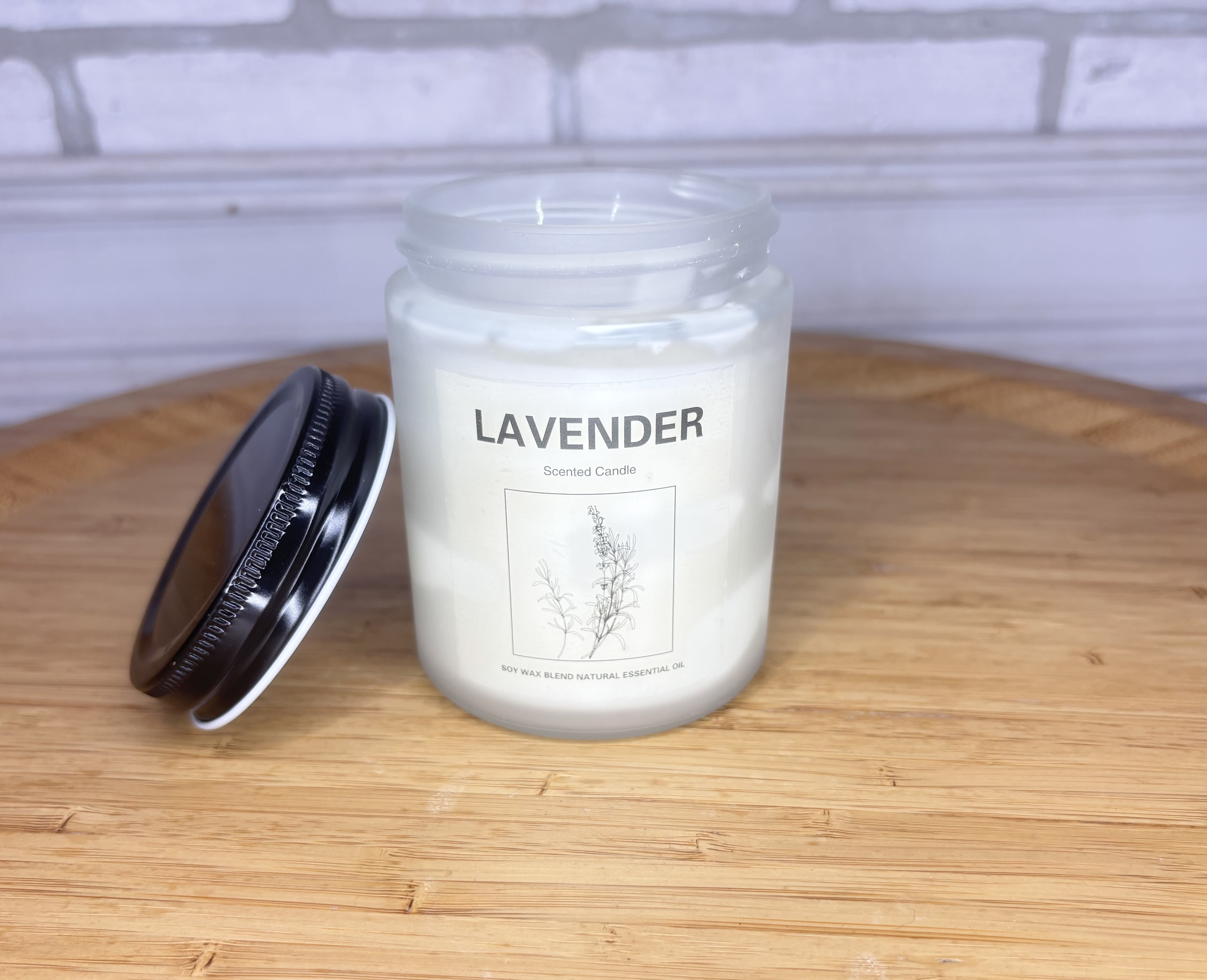 Lavender Candle - A soy wax blended lavender scented candle. 