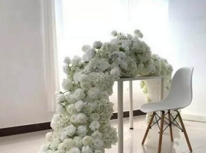 Blossoming Trails Blossoming Trails - Elegant draperies of various blooms as focal point in reception area or photo opportunity.