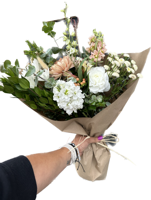 Arlo Arlo - Includes, ranunculus, stock, larkspur and other beautiful flowers.