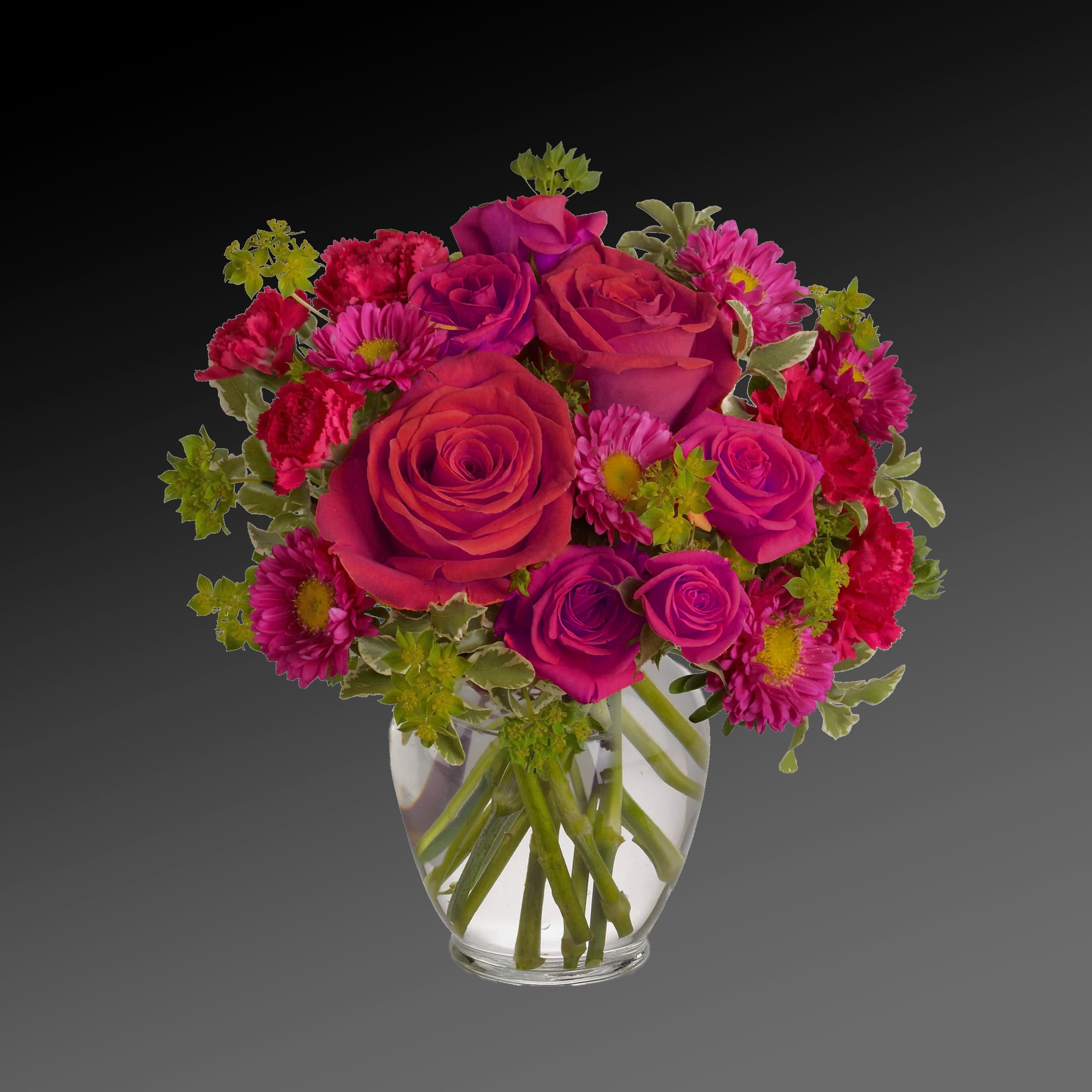 How sweet it is - A sweet treat any day of the week! Warm, rich colors of pink and orange are contrasted with fresh green - a welcome combination for any occasion. Send it to sweeten a best friend's birthday, say &quot;hi&quot; to mom, or delight your better half. 