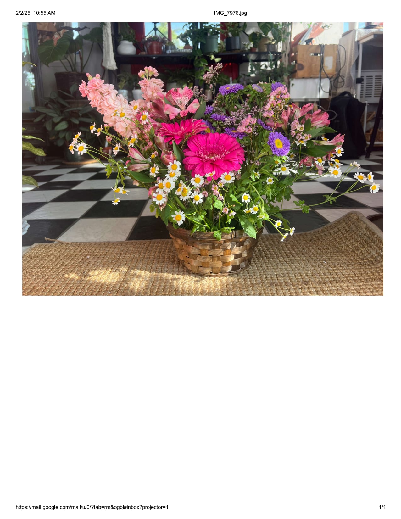 Pink Daisy Basket Pink Daisy Basket - Basket full of Pink Daisies & Fillers