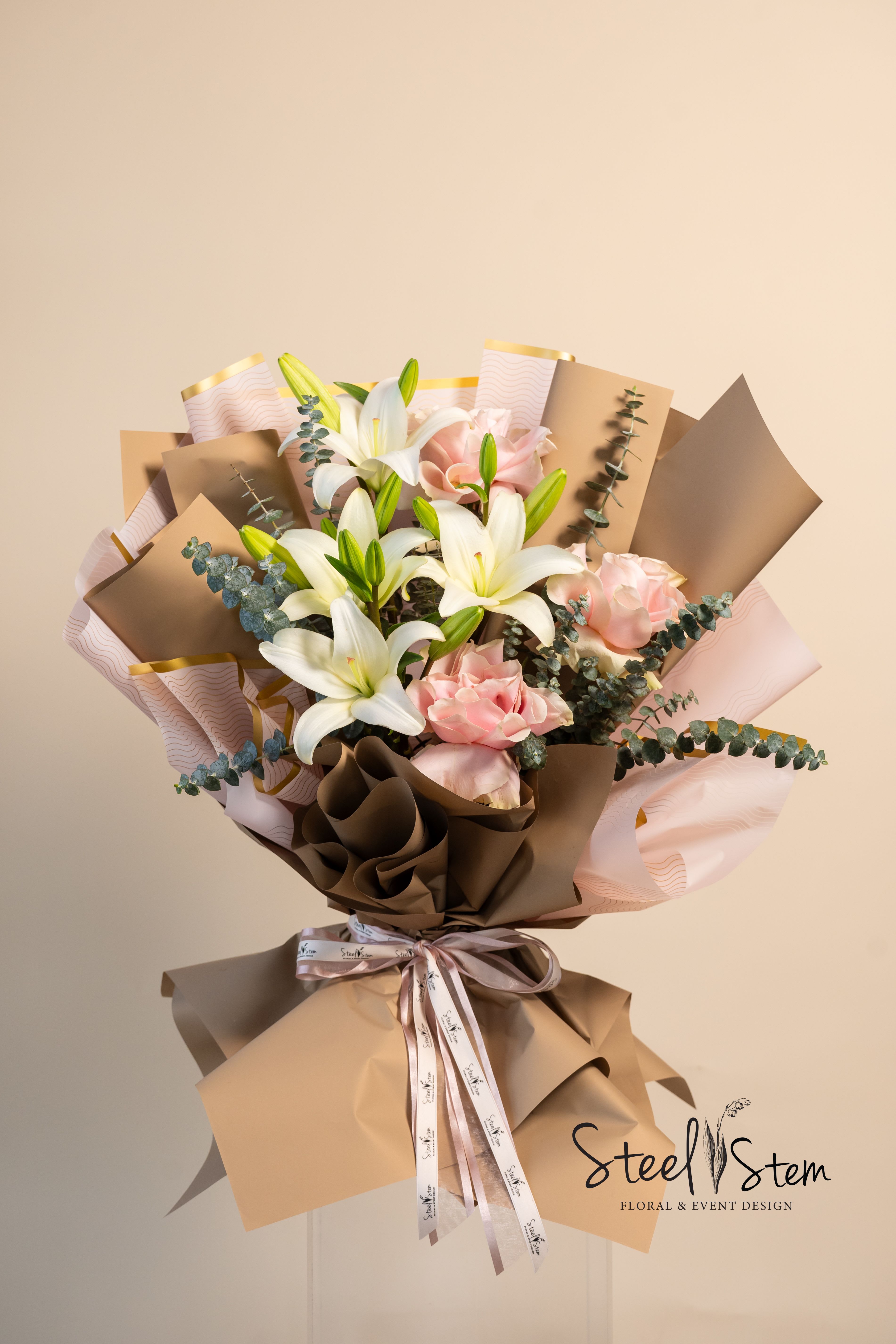 Celestial blooms wrap bouquet in Rosemead, CA Steel Stem Floral