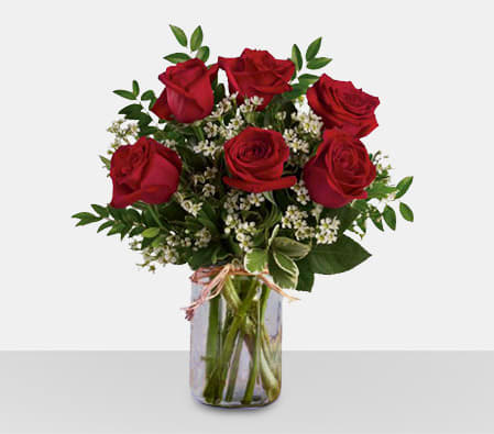 Rose in a jar with lights online