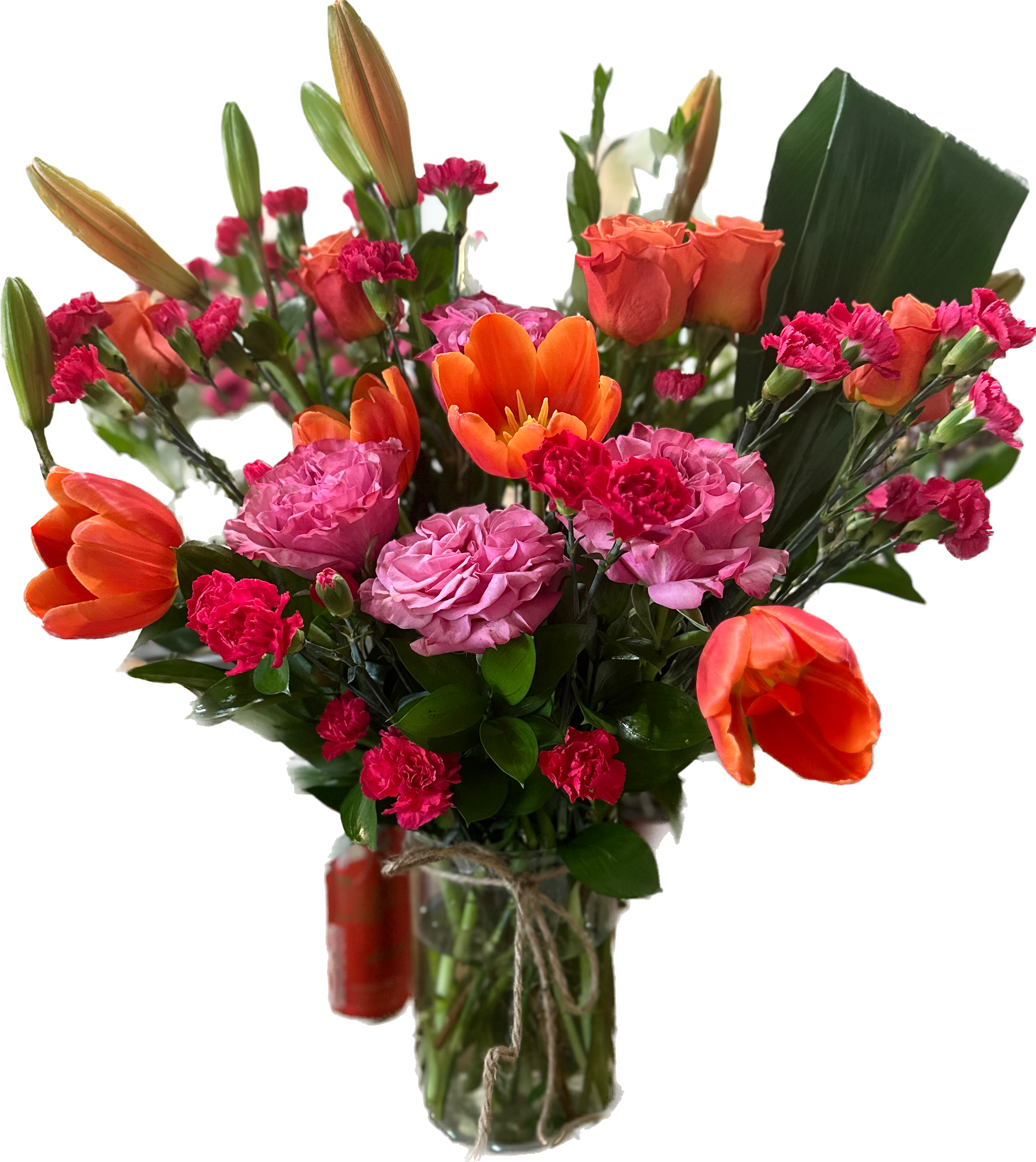 Boss Babe Boss Babe - This arrangement is electric! Send this bright orange and hot pink rose arrangement to make a big impression.