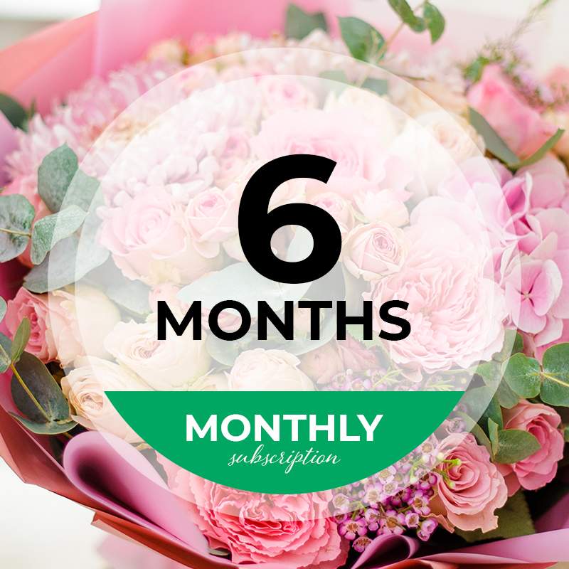 6 months - Monthly Flower Subscription - Designer ‘s Choice, new vase every time. Deliveries on any Thursday of the month unless is instructed on special instructions.