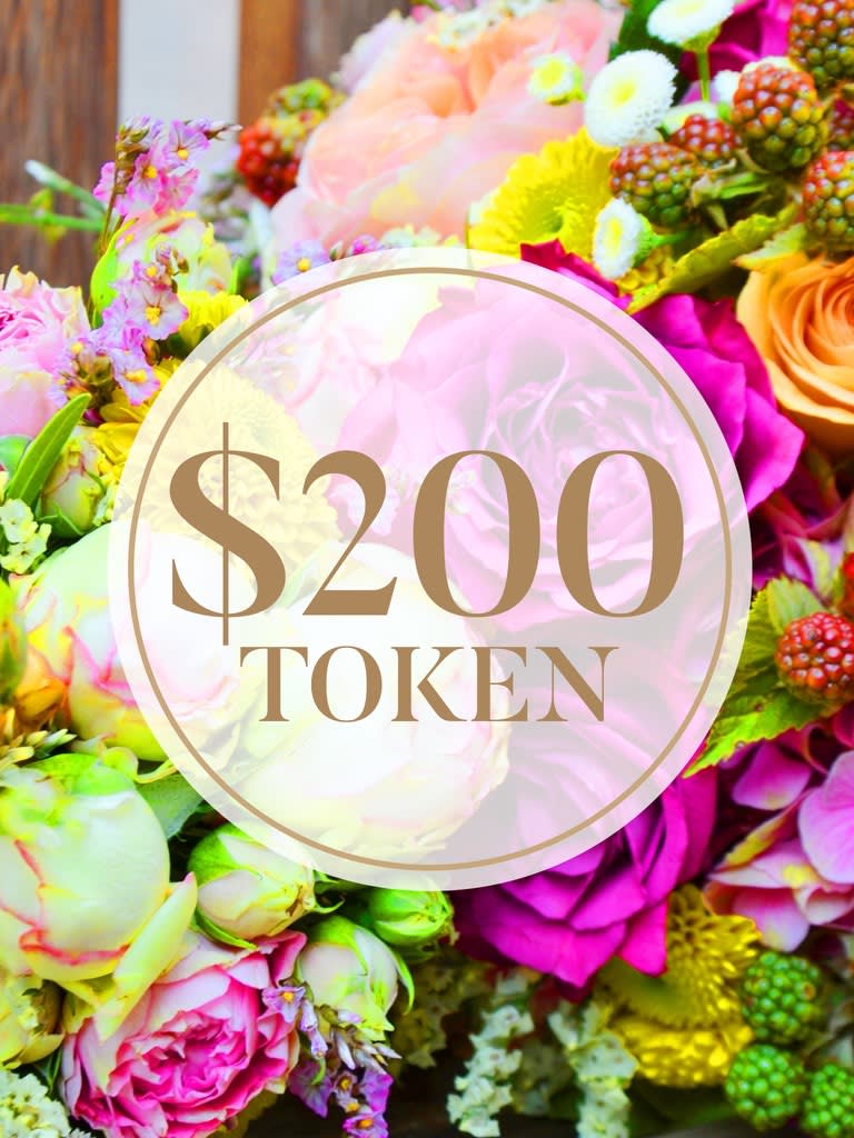 $200 Token towards Flower Budget $200 Token towards Flower Budget - Do you have a budget in mind and would rather have the Florist handle the rest? This token will go towards the Flower Arrangement Budget that you can afford. You can mix and match with other Tokens ($100, $150, $75) to make the arrangement more grand and extravagant. SAME-DAY delivery is available — please allow about three hours from the time your order is placed.