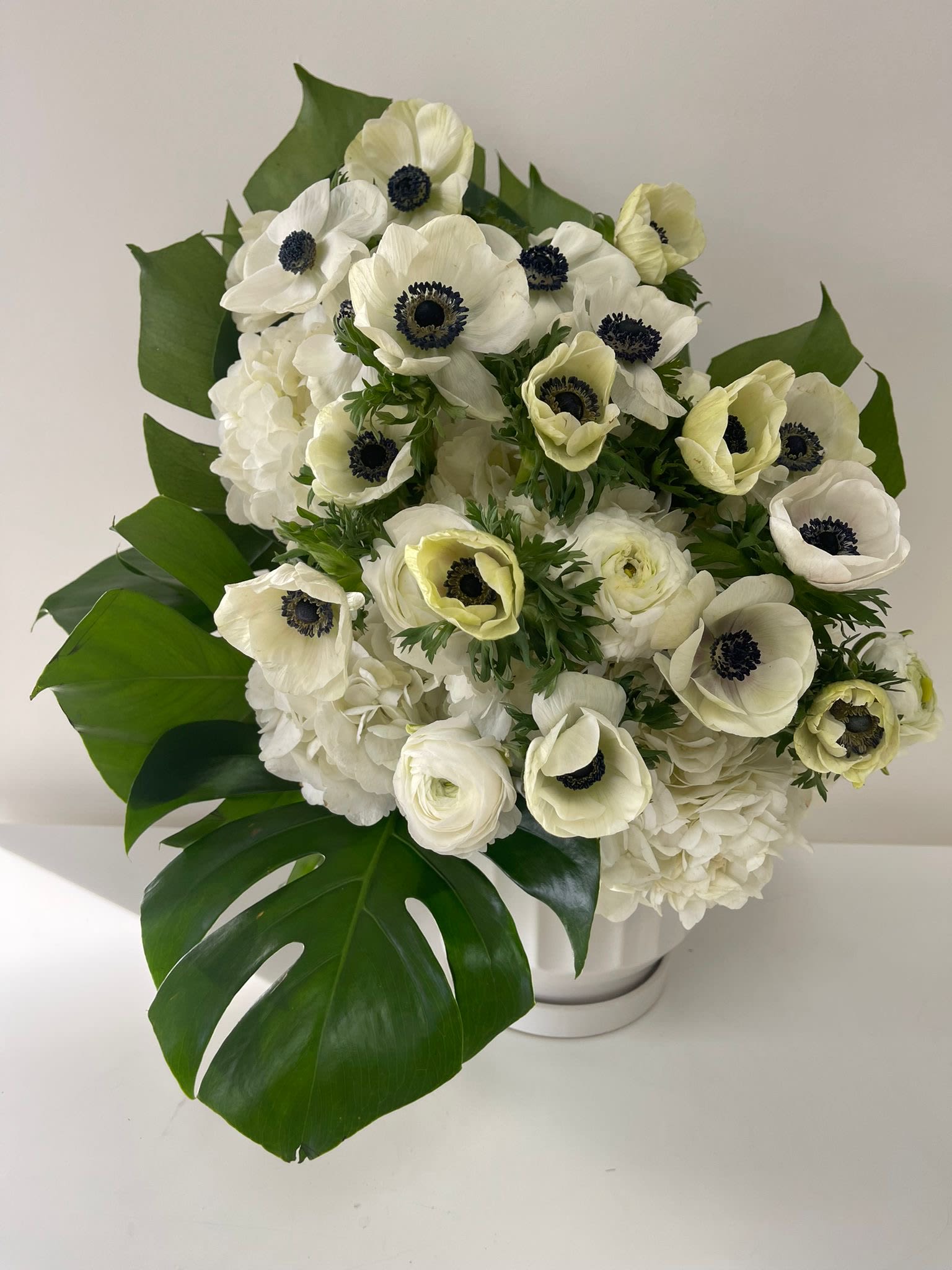 White Dream  - Designer arrangement roses, anemones, hydrangeas. 