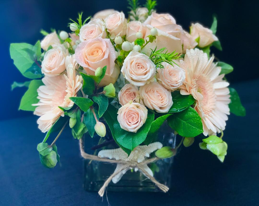 Just peachy - Warm peach color arrangement perfect for any occasion. 