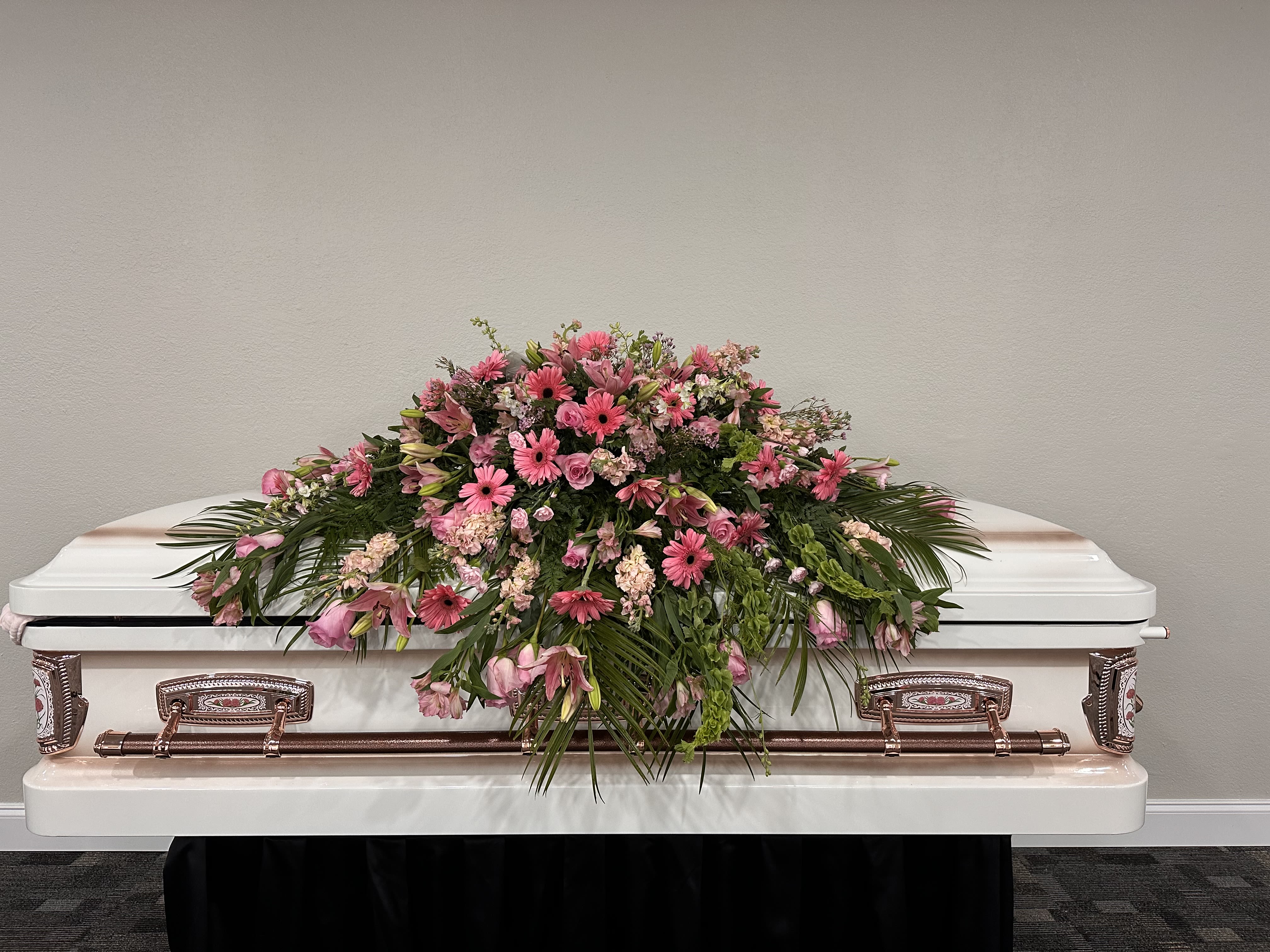 Perfectly Pink casket spray  - all pink casket spray, customizable upon request. 