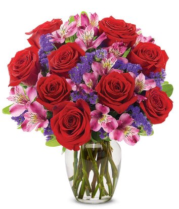 Red Roses first kiss bouquet Red Roses first kiss bouquet - Red and pink flowers bouquet