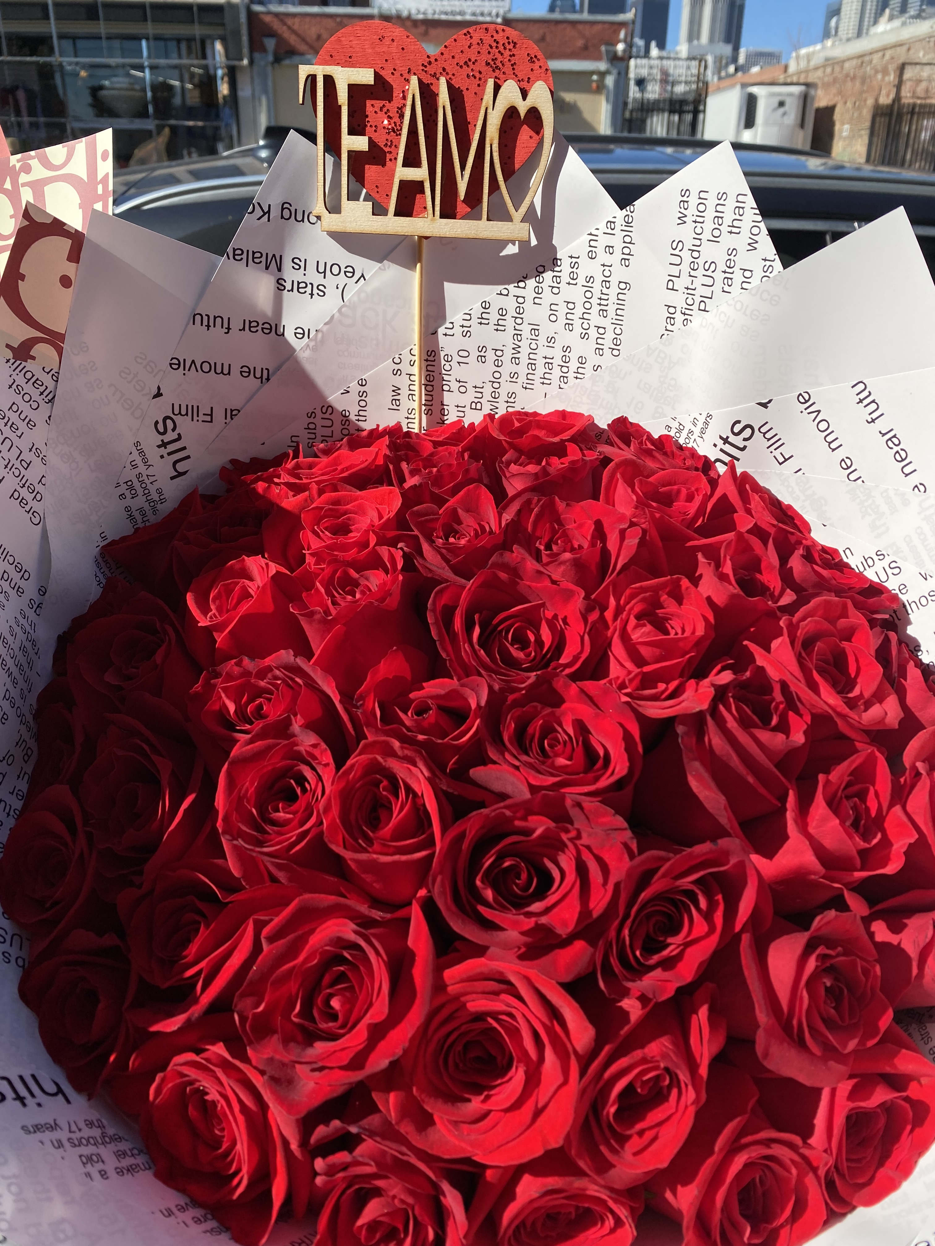 The Color of Love - 50 Red Roses Bouquet 
