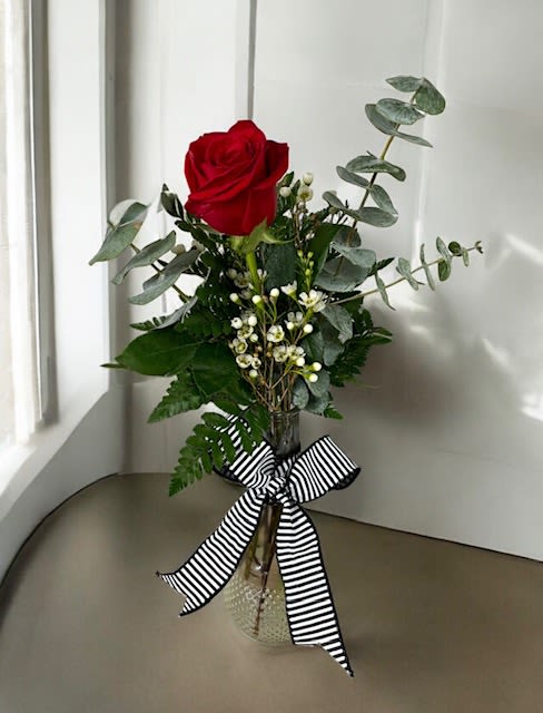 Single Rose in a Bud Vase - Send some love with this simple arrangement.
