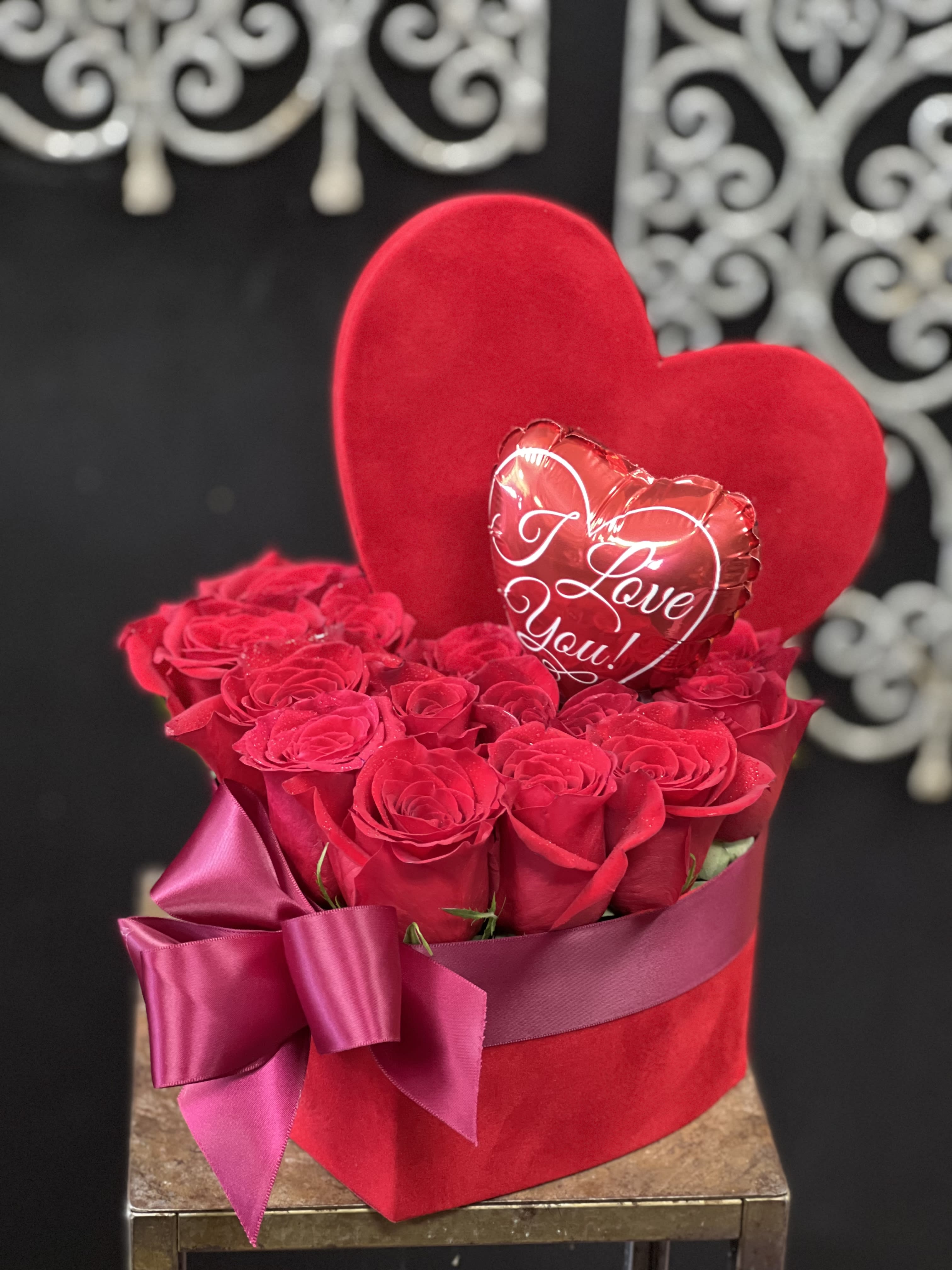 Love in the Box1.By Charlene - Red rose in the headbox about 12 to 14 roses inside the box and decorate it with satin ribbon