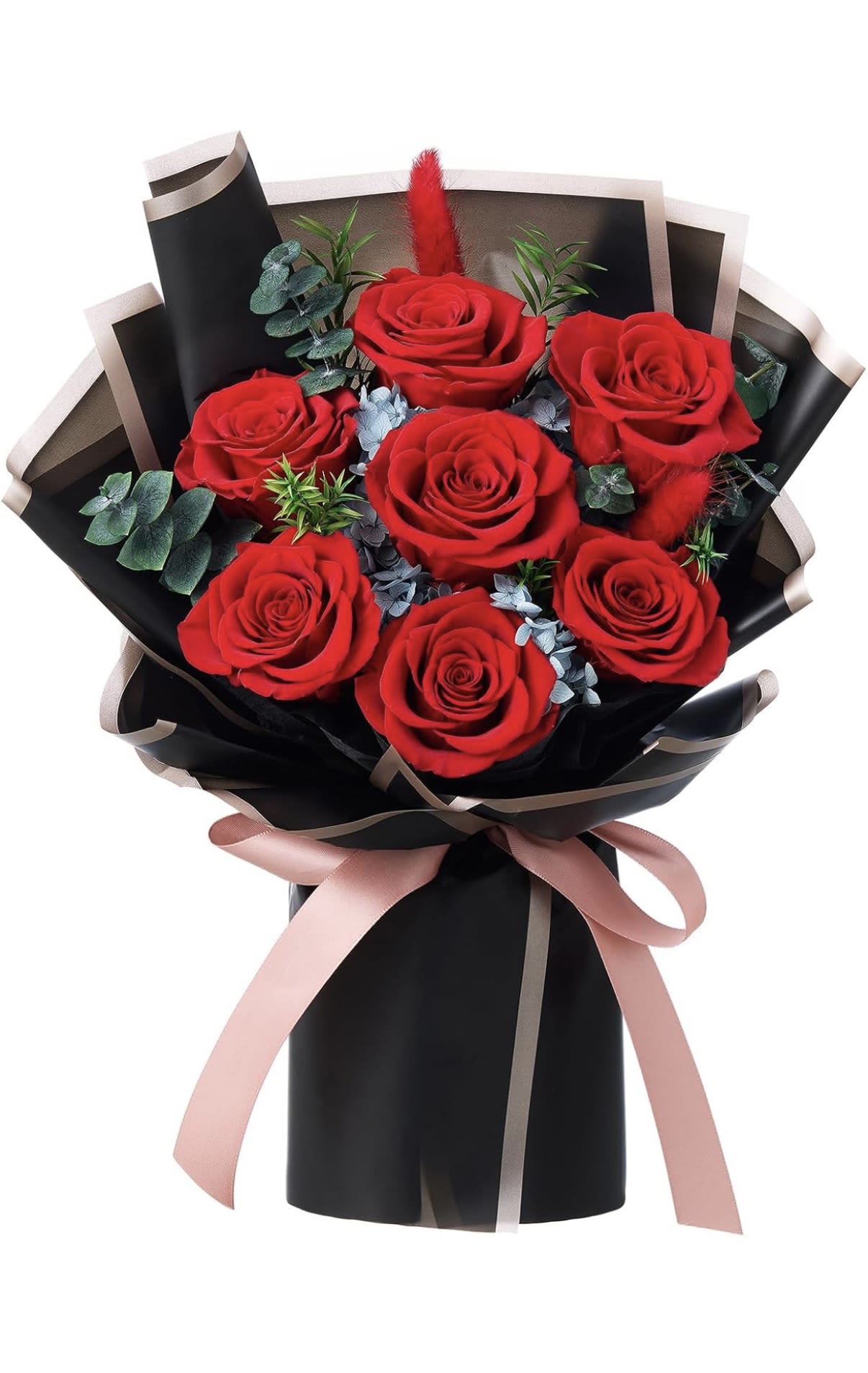 Luxury preserved roses bouquet  - Luxury preserved red roses that can last over a year, come beautifully arranged in a bouquet with a display gift box 