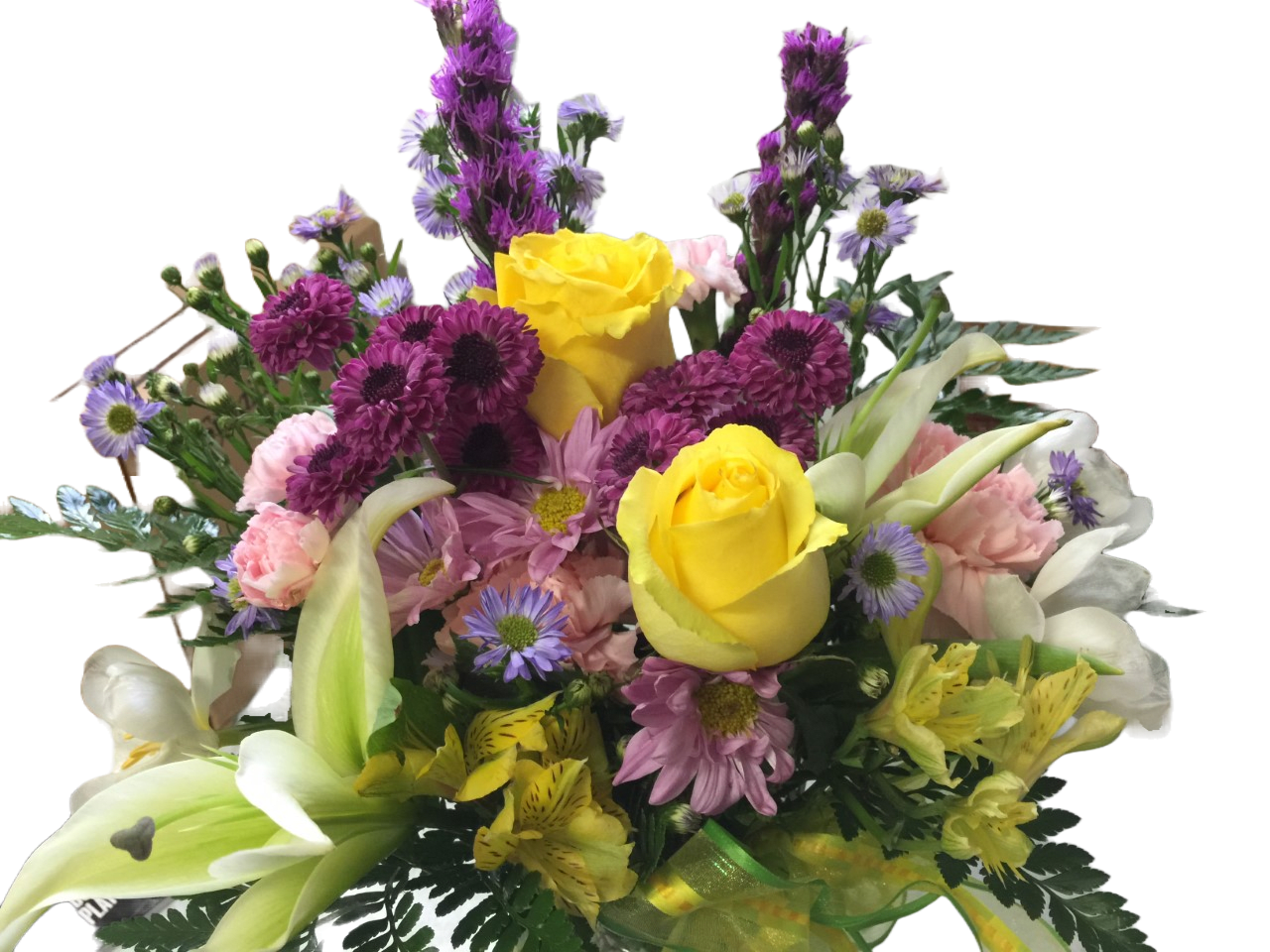 Feeling Perky - Lilies, roses, mums, carnations, and alstroemeria gives a feeling of joy and brightness to anyone's day. Can be basket or vase arrangement.