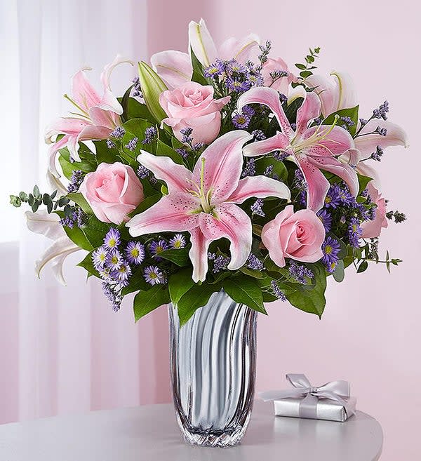 Love and Affection Love and Affection - Feeling an abundance of love & affection for someone special? Let them know with our lush and lavish bouquet. We’ve gathered a mix of elegant pink and purple blooms in our exclusive Silver Radiance Vase. Flaunting soft, silvery cascades through glistening mercury glass, it’s a gift designed to leave an impression on their heart.
