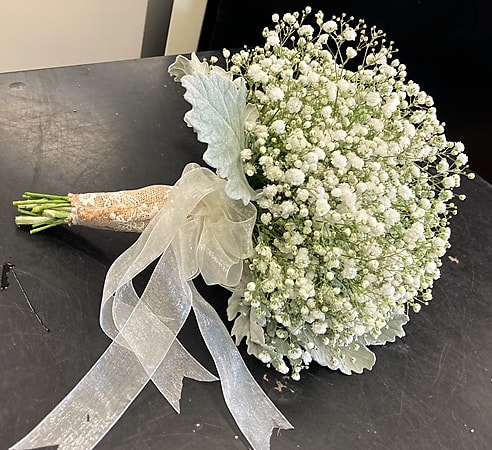 BABY'S BREATH BOUQUET - ALL BABY'S BREATH FILLS THIS HAND TIED BOUQUET.