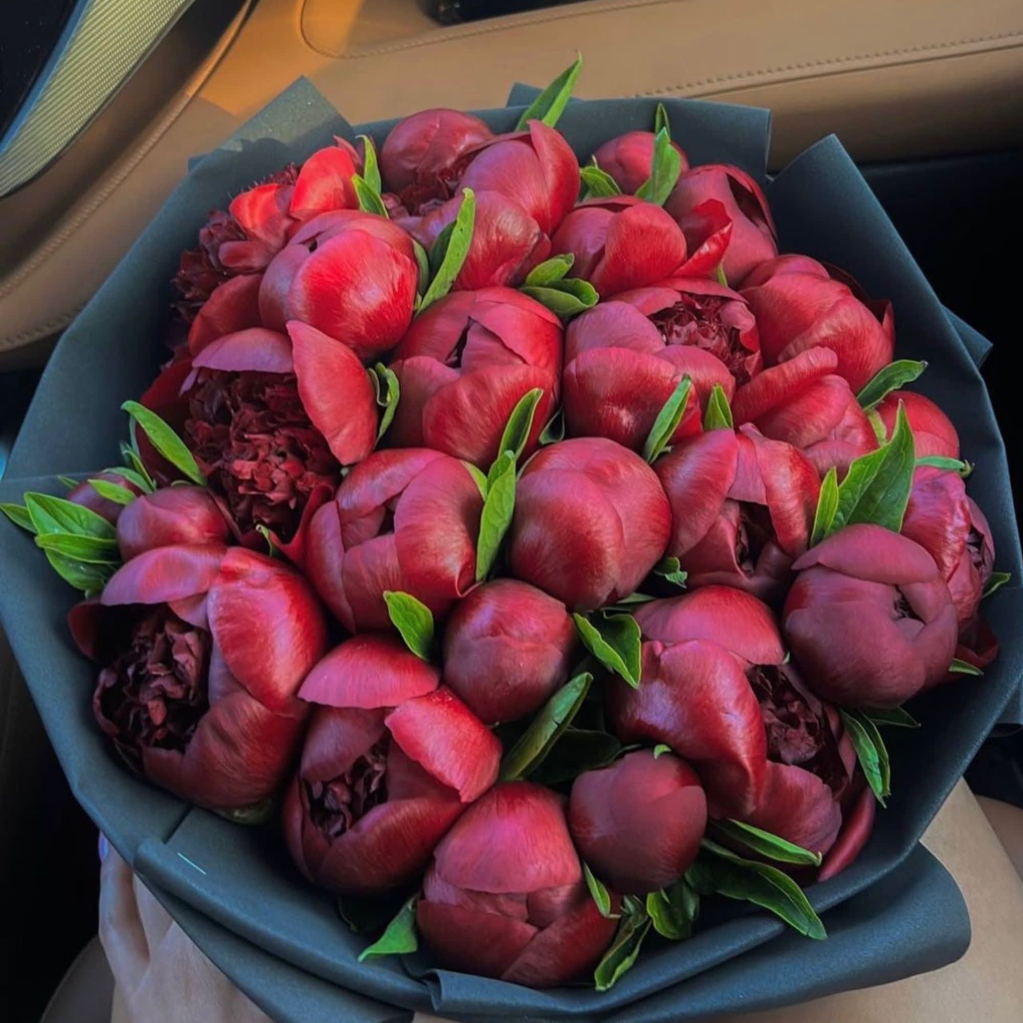 Premium Red Peonies Bouquet
