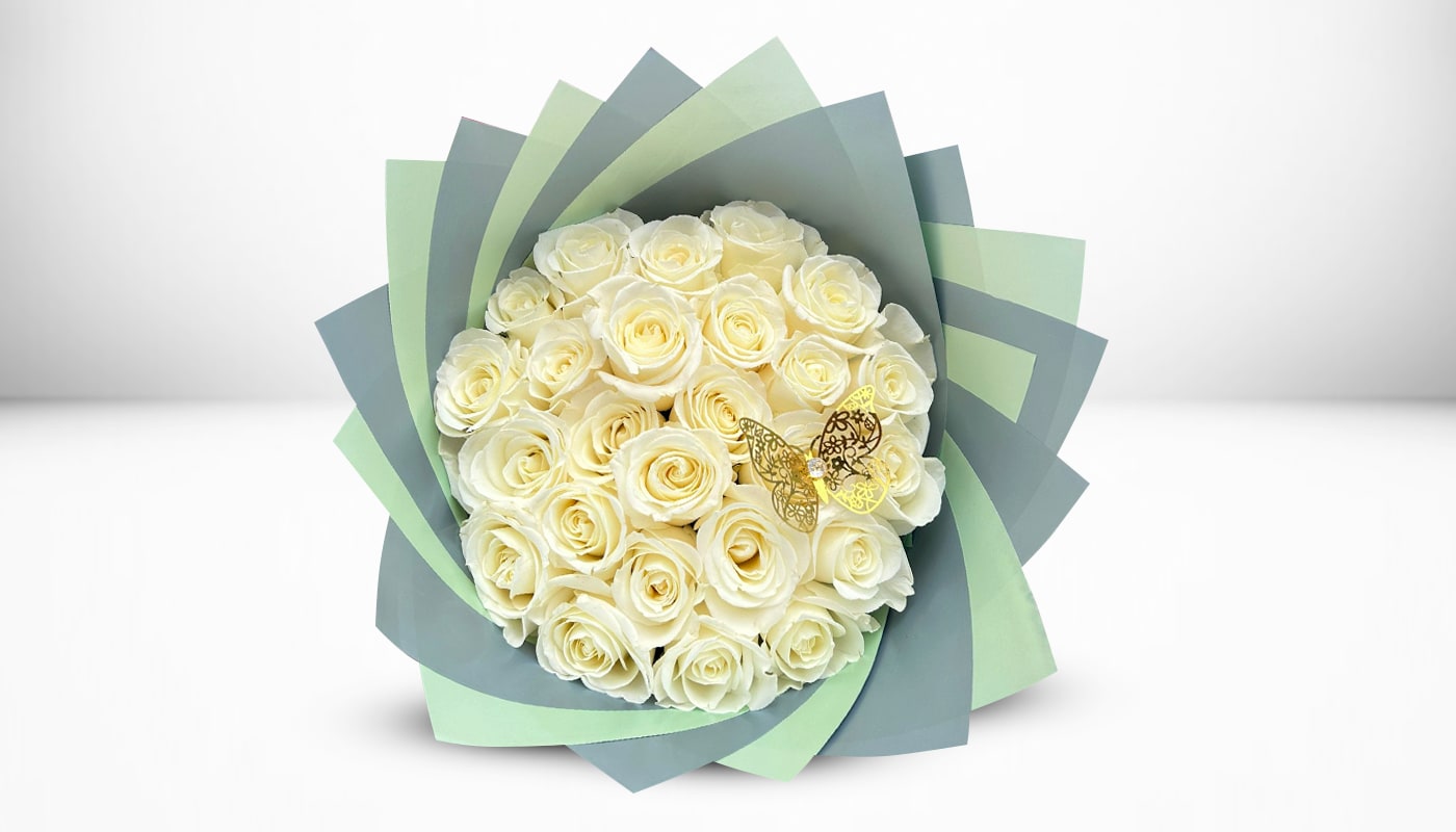 WONDERFUL WHITE BOUQUET  - White Roses 