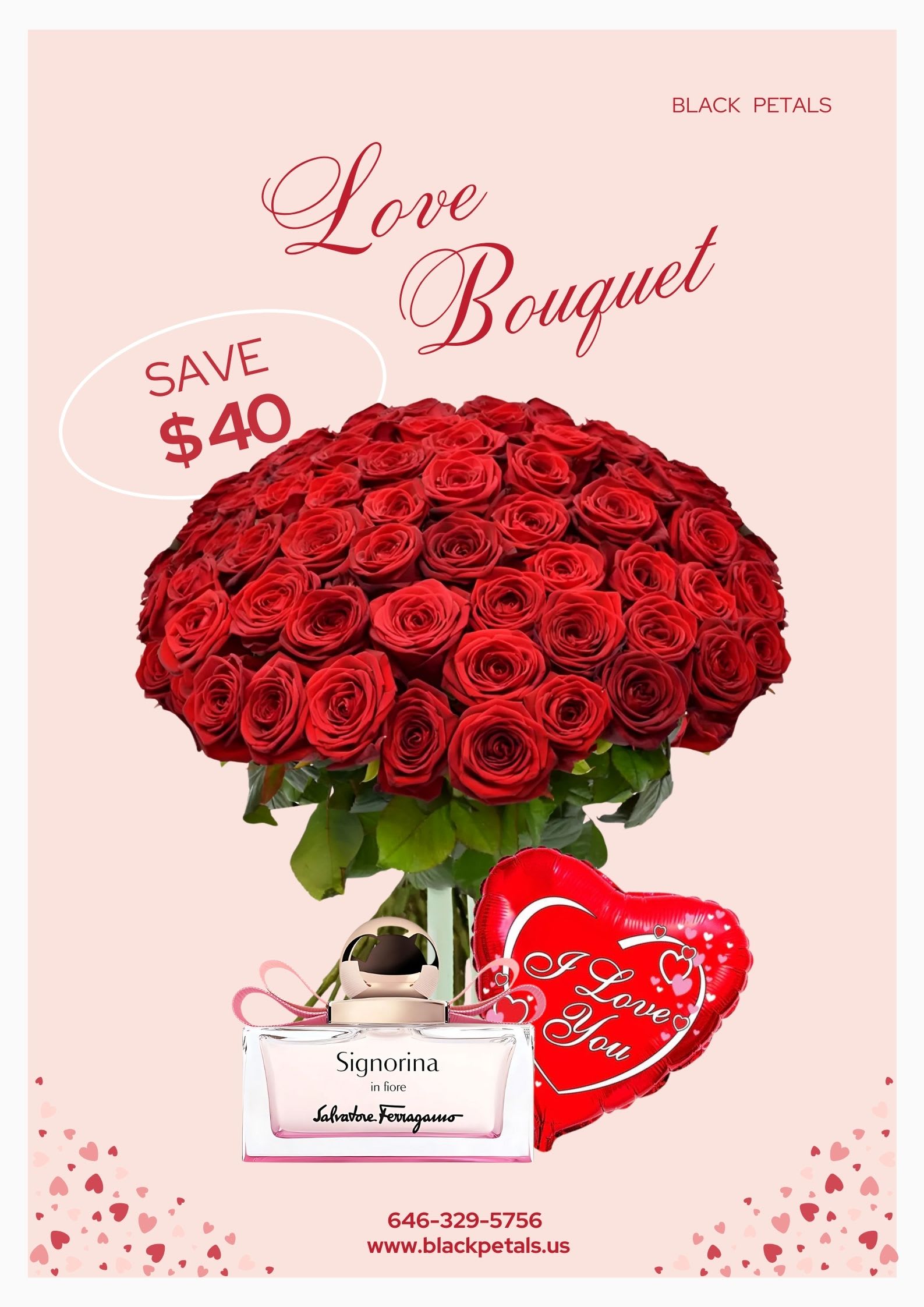 Eternal Love Bundle Eternal Love Bundle - Go big with luxurious 100 red roses, a heart-shaped balloon, and a designer perfume for the one you love. Make a grand gesture this Valentine’s Day and save $40 on this elegant bundle. Limited-time offer—order now!