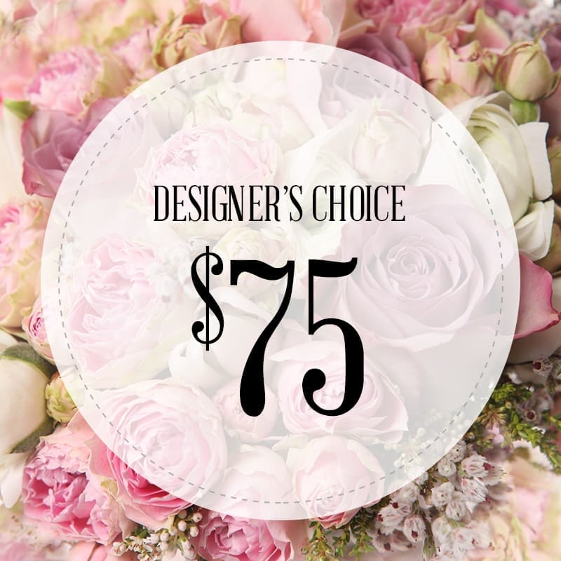 $75 Designer's Choice $75 Designer's Choice - A beautiful assortment of flowers arranged in a cube or vase.