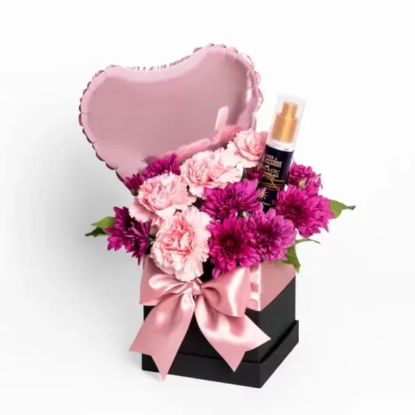 Gift for her - Ballon  flower and body spray 
