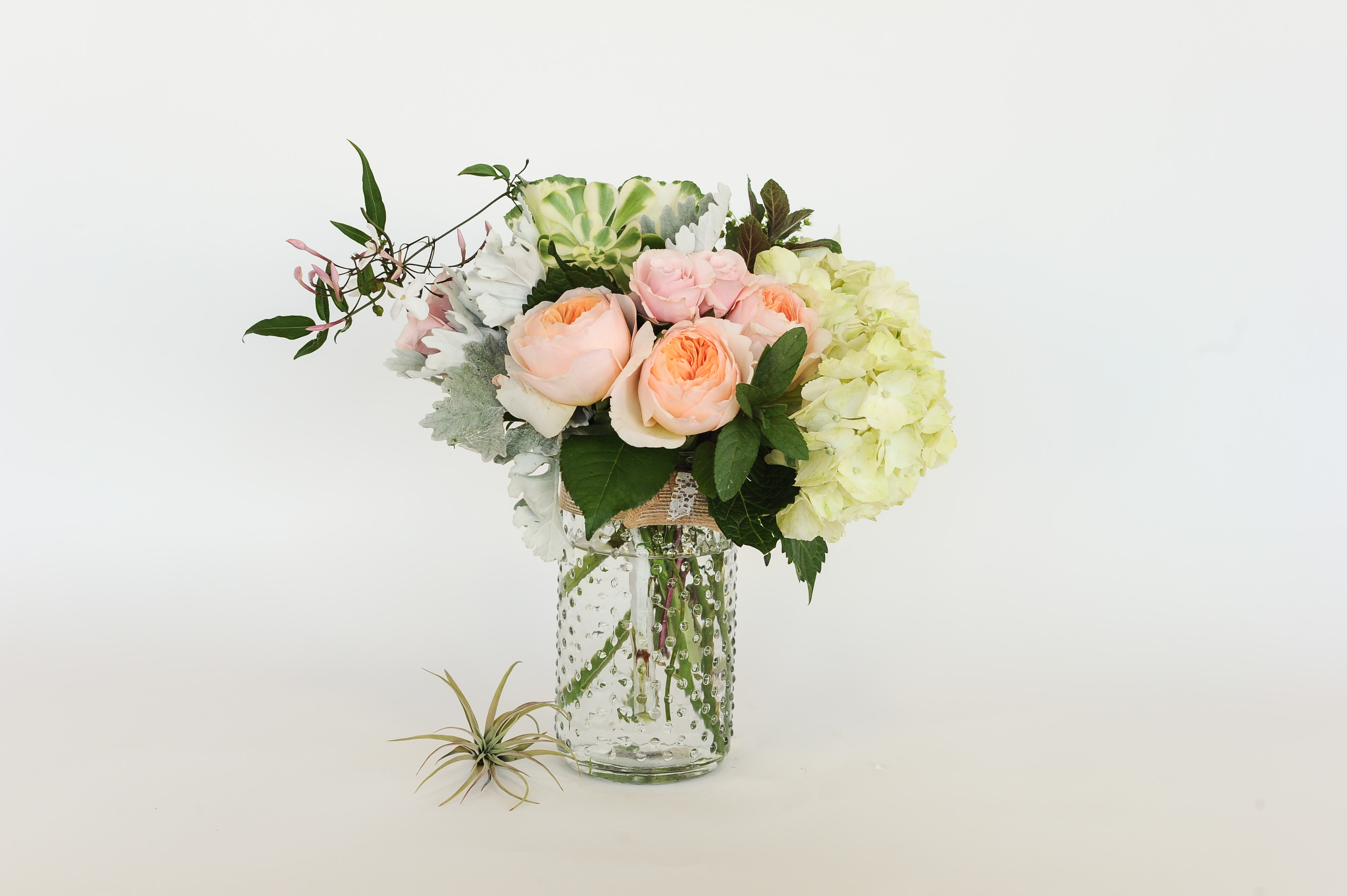 Sweet Loves Sweet Loves - Beautiful Hydrangea, Juliet garden Rose, ranunculus flowers in a vintage vase for standard size. (Deluxe and premium: will add peony flowers)