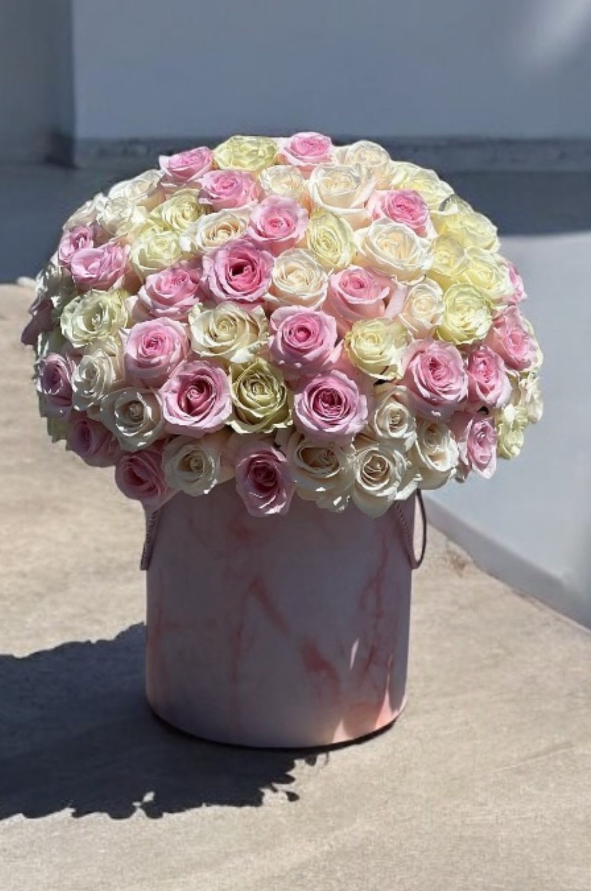 Pink Marble Rose Box Pink Marble Rose Box - Pink and white rose box