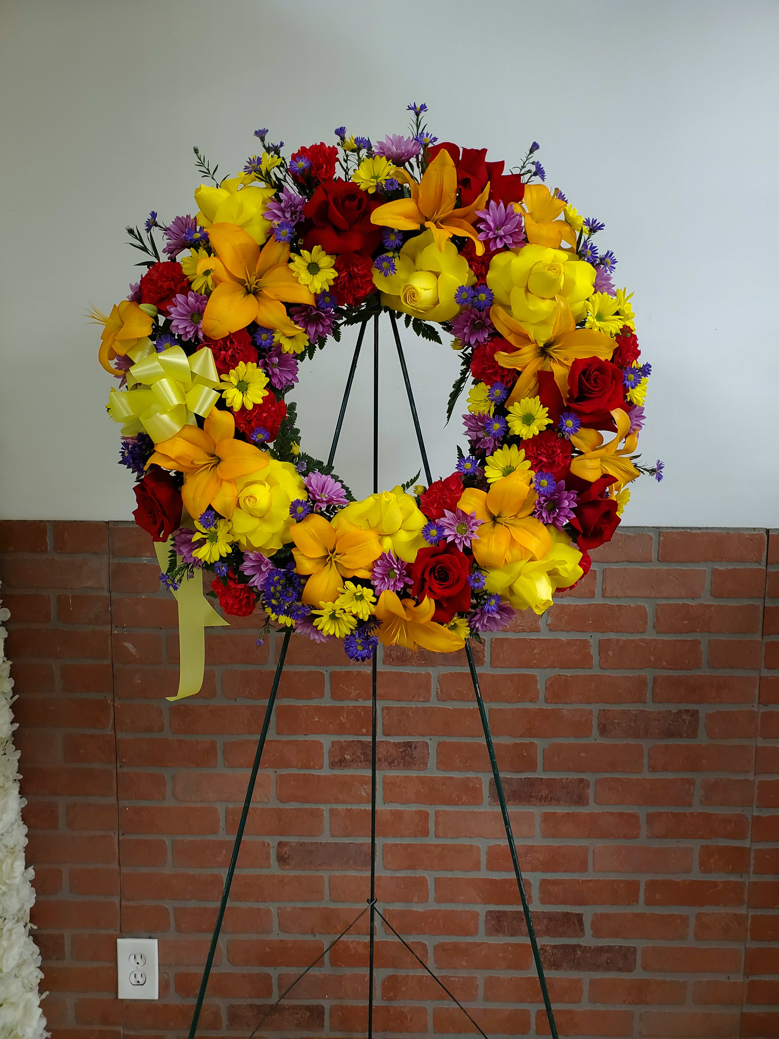 Bright colors Wreath - Very cheerful colors. Mix colors some flowers may vary.
