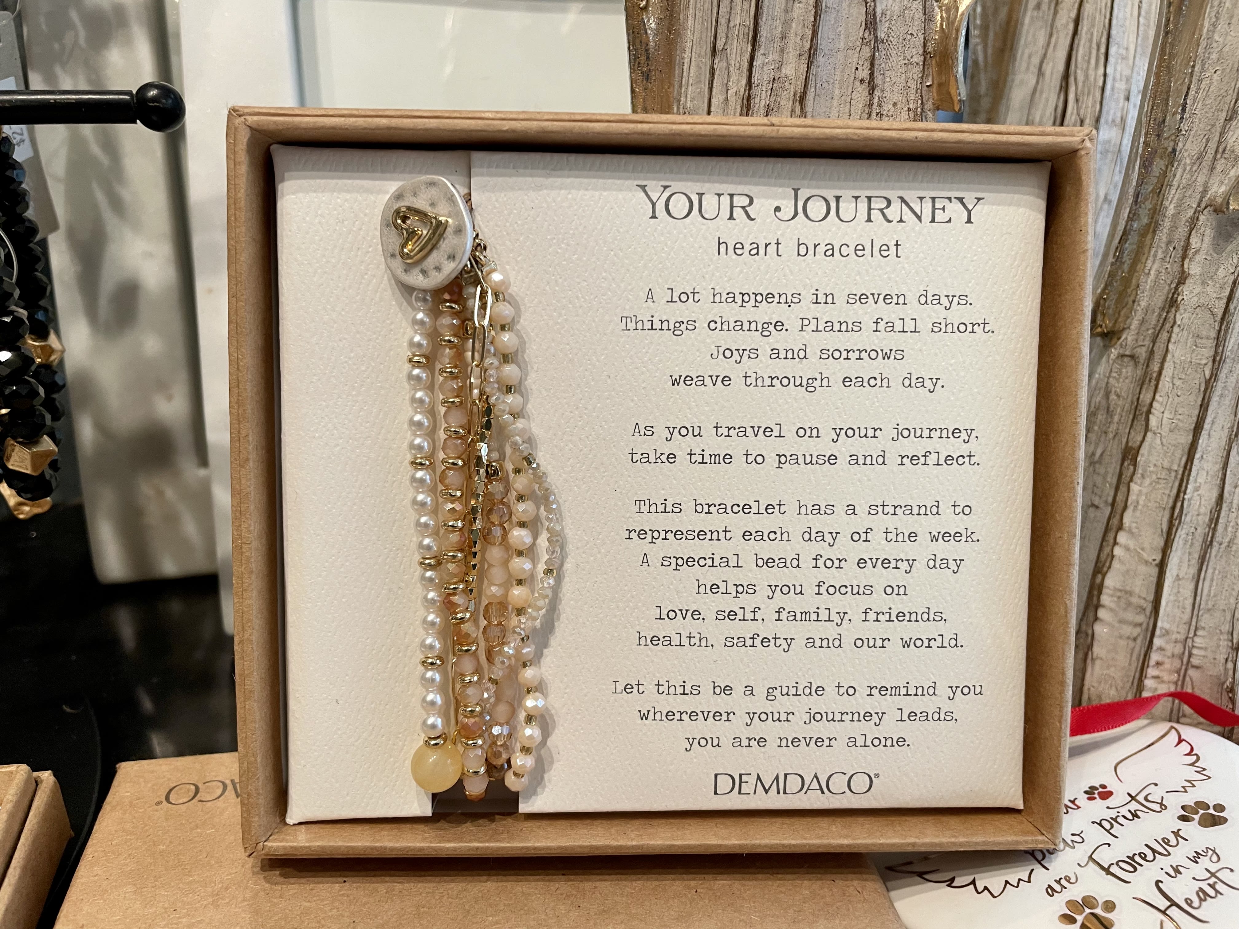 ‘Your Journey’ Heart Bracelet  - Designer: Demdaco  A subtle reminder to take one day at a time and none of your battles are fought alone.