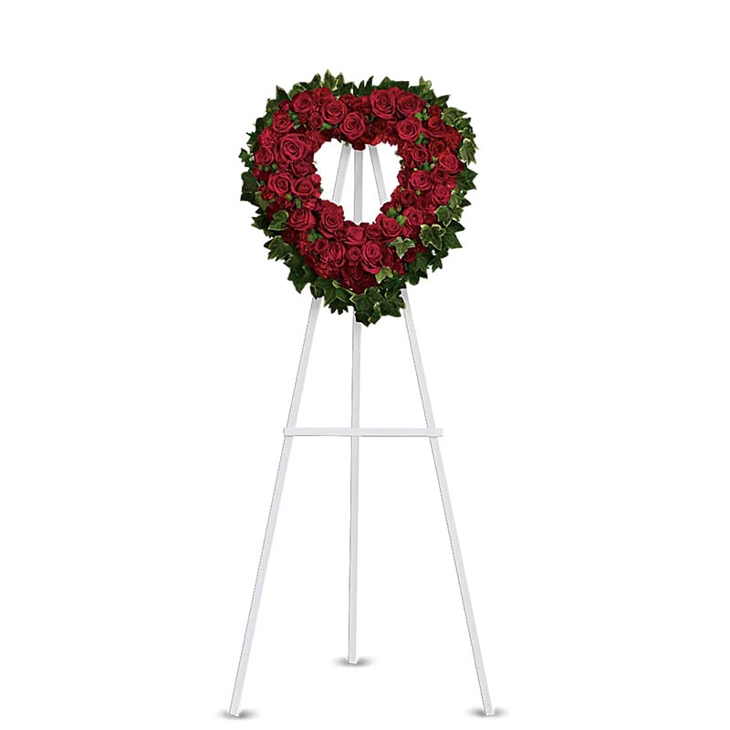 Red Heart Wreath Red Heart Wreath - A 18" wreath of all red flowers and greenery.