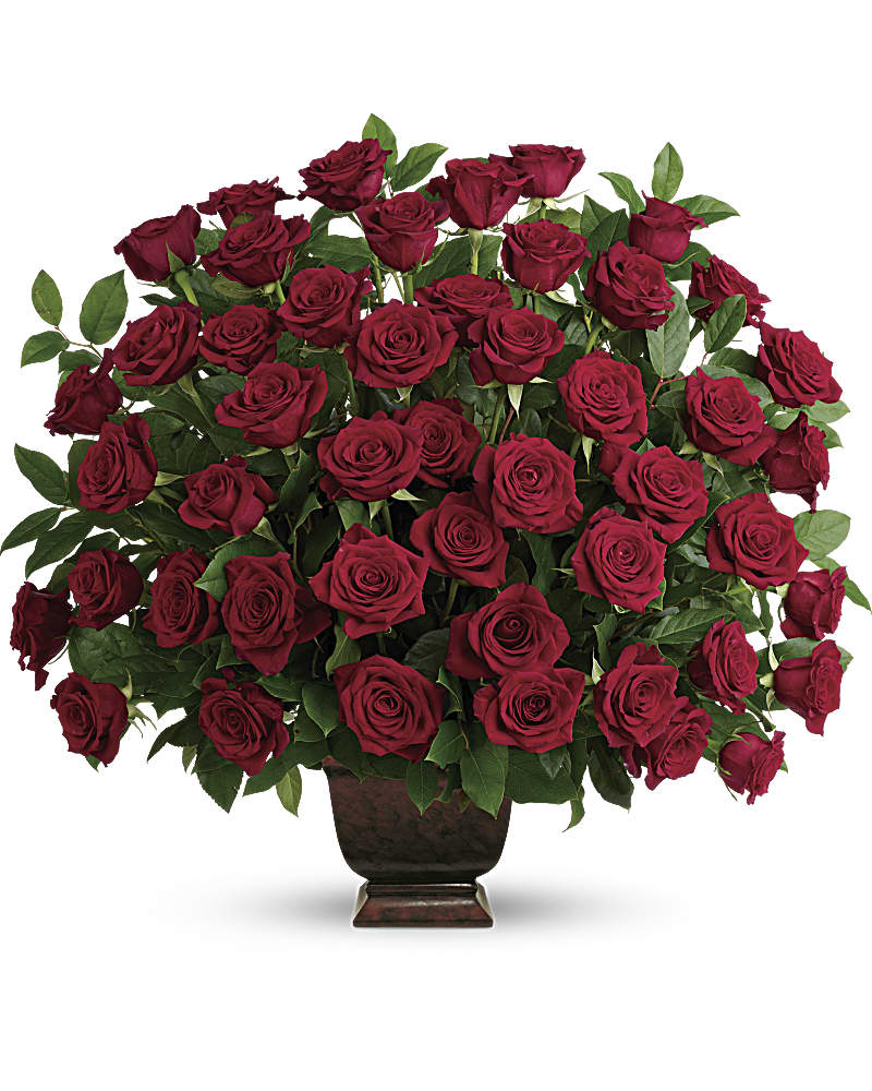 Red Rose Tribute Red Rose Tribute - A one sided urn piece of all red roses.