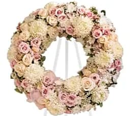 Soft Blush Wreath Soft Blush Wreath - A 24" wreath with a mix of soft blush and white flowers.