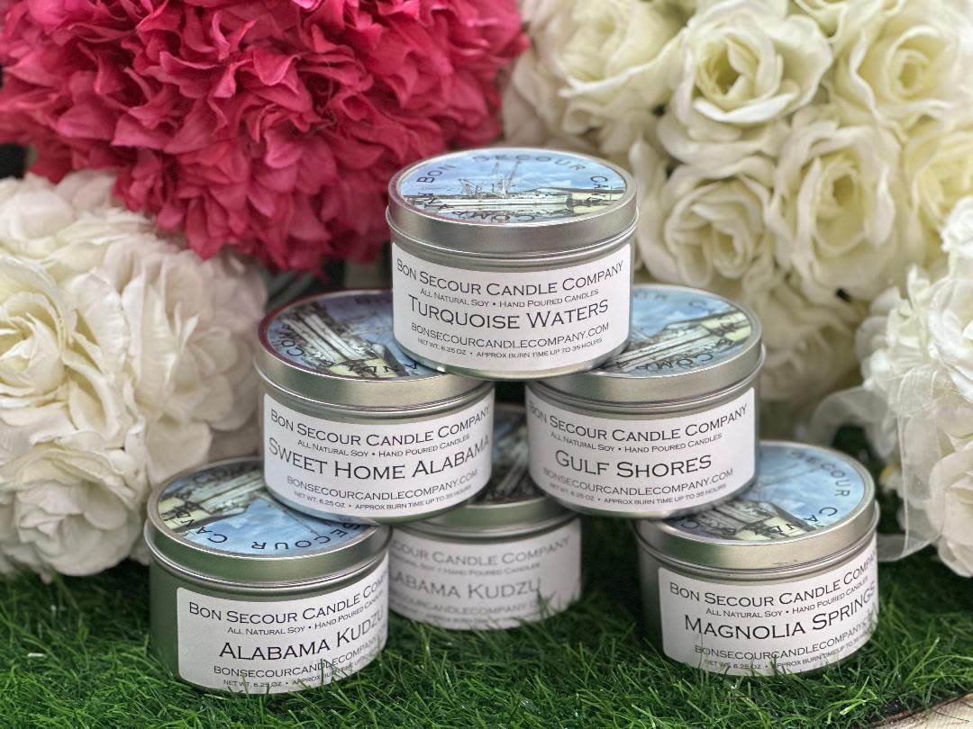 Bon Secour Candle - One candle to add a little something extra to your flower arrangement. Scent may vary.