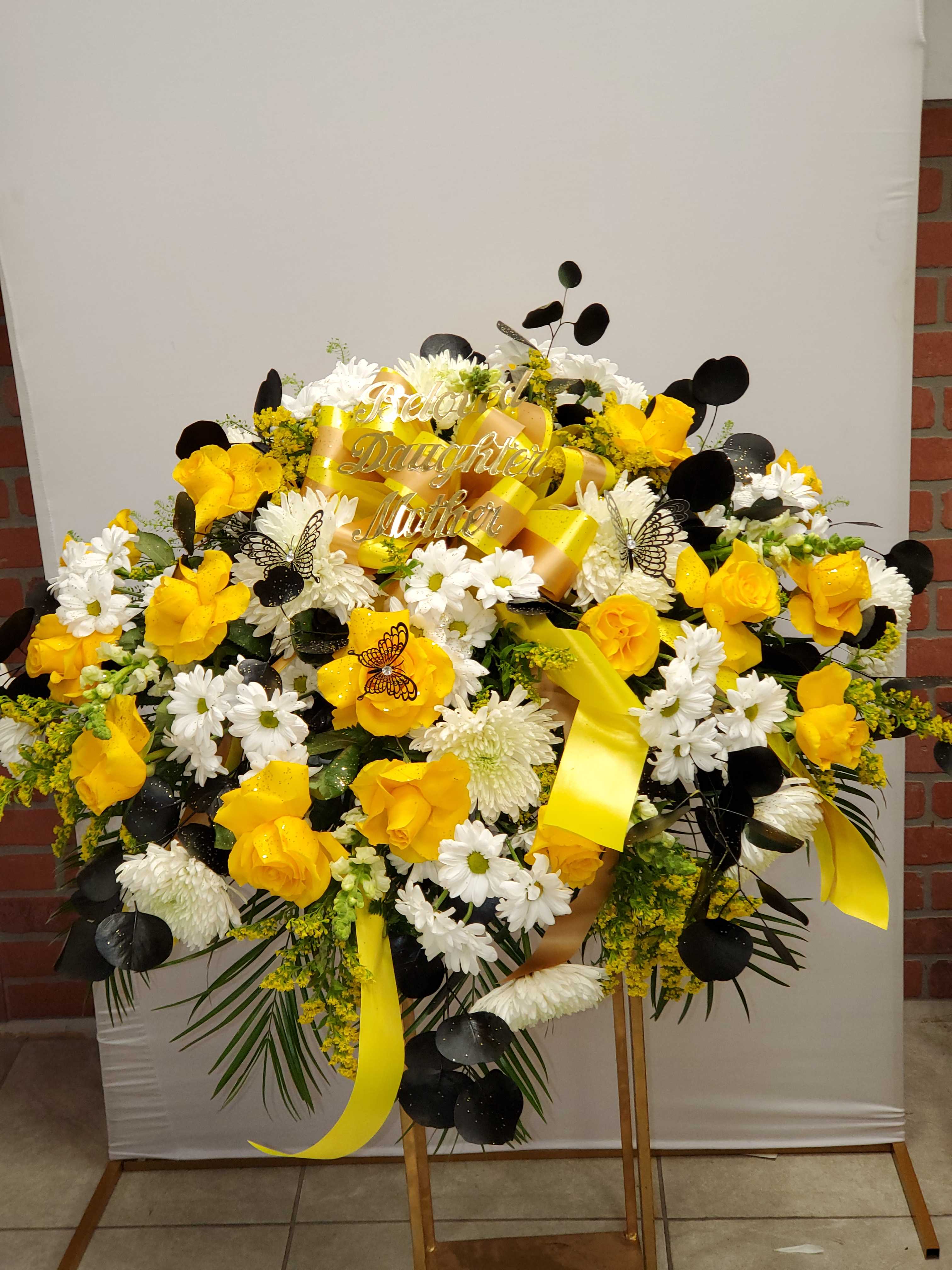 White and Yellow Casket Cover White and Yellow Casket Cover