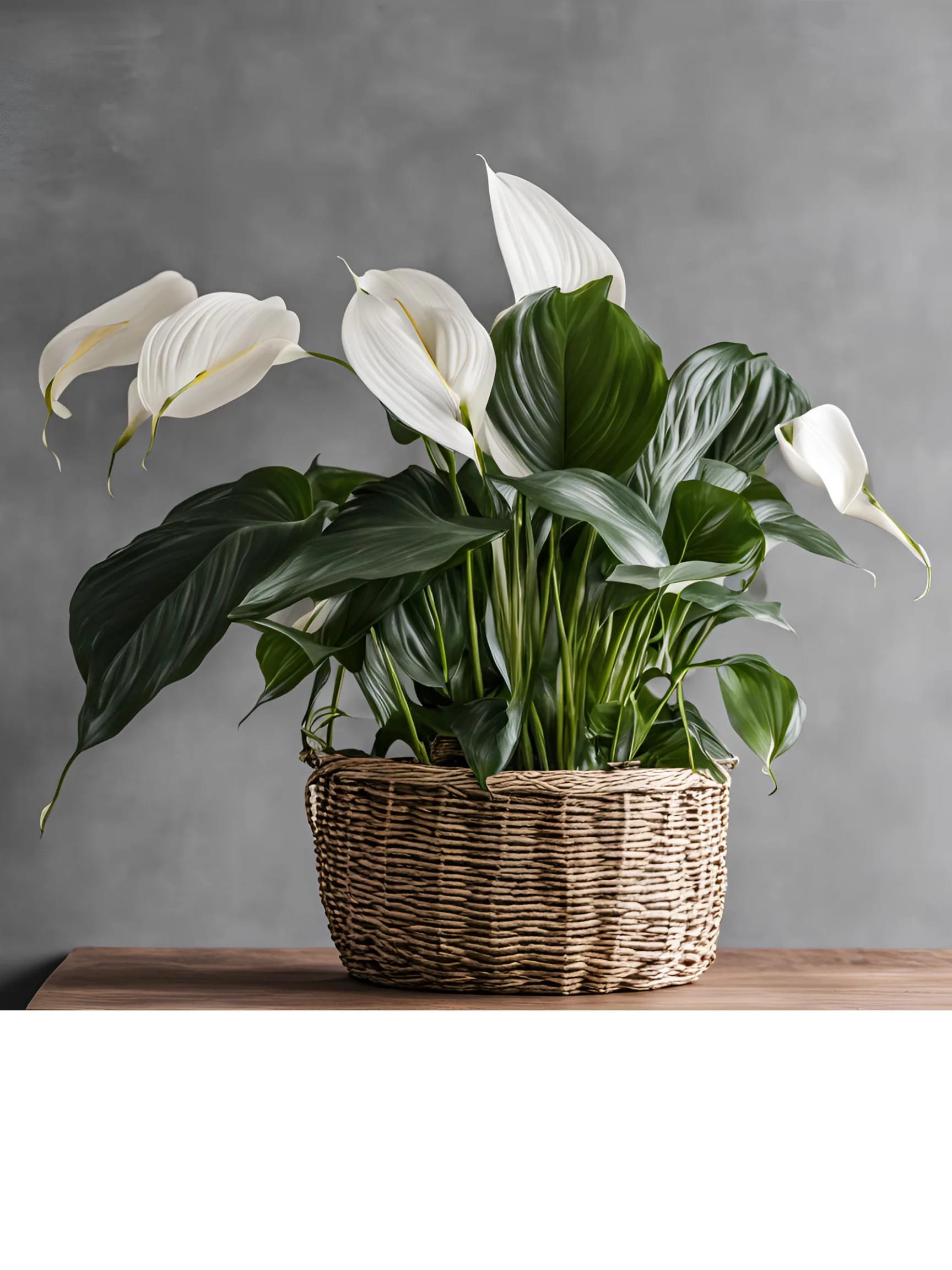 Spathiphyllum Spathiphyllum - 8 inches large Spathiphyllum commonly know as Peace lily or Spath. Indoor plant these plants do great in indirect bright sunlight. Peace Lilies' love water.