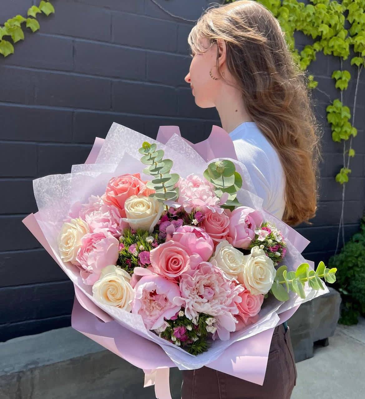 #73 Plum Passion  - Mixed premium flowers: peonies, roses 
