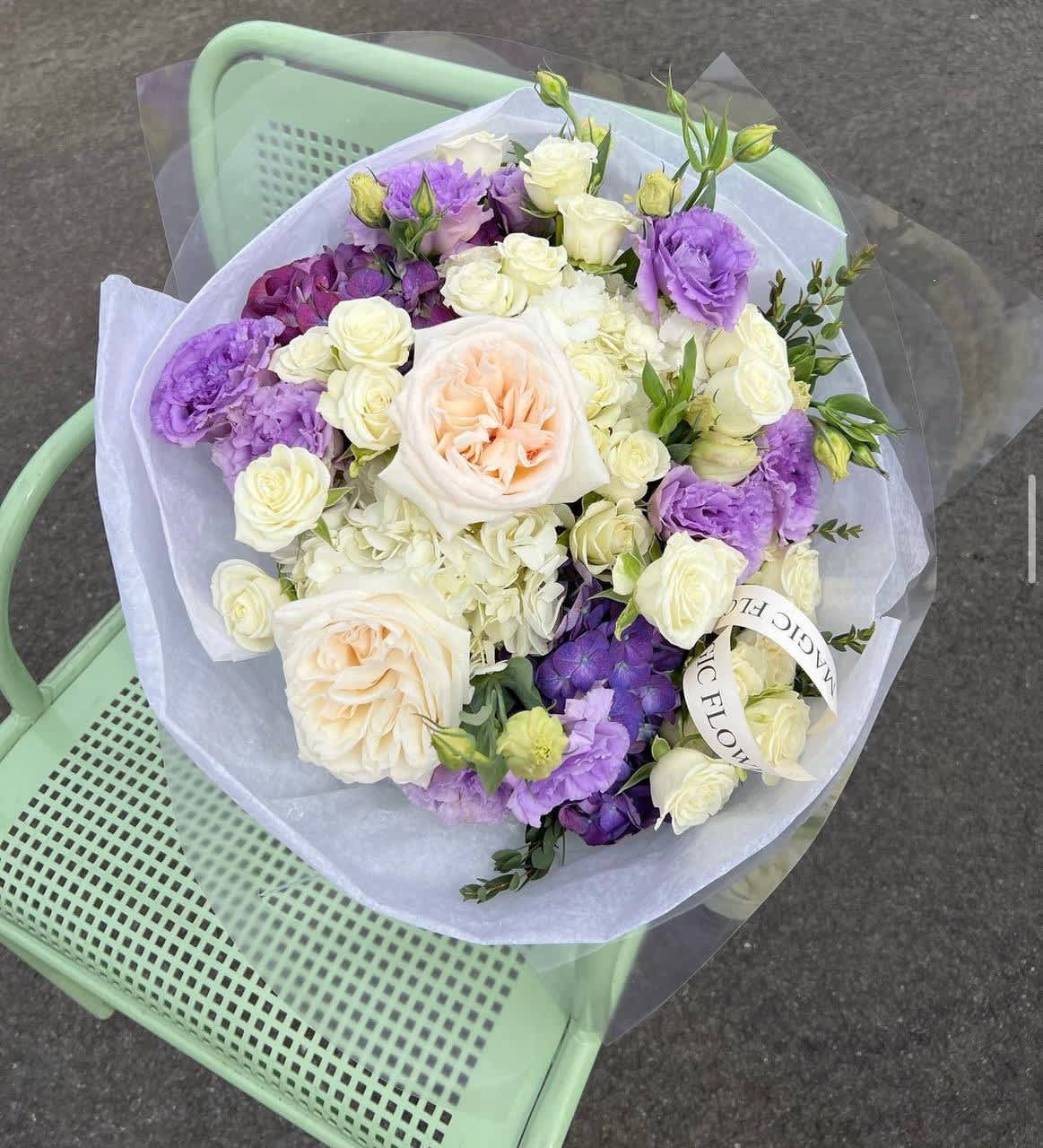 #78 Purple Serenity - Mixed premium flowers: spray roses, hydrangeas, o'hara roses..