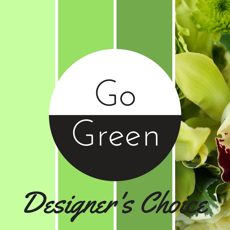 Go Green  - The color green evokes the lushness of nature and symbolizes trust, growth, harmony, balance, and renewal. In color psychology, green is known to have a calming effect and can also represent prosperity and abundance.  Let our award-winning designers interpret that lushness with a stunning vase arrangement using the freshest, hand-selected flowers in shades of green.  *SYMPATHY/FUNERAL: PLEASE NOTE THE TIME, PLACE, &amp; NAME OF THE DECEASED FOR THE SERVICE IN THE SPECIAL NOTES SECTION OF YOUR ORDER - WE ARE UNABLE TO GUARANTEE DELIVERY TIME WITHOUT THIS.*