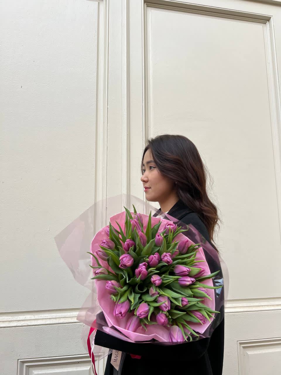 #04 Amethyst Dream  - A mono bouquet of purple tulips is a bright and stylish composition that radiates refined elegance. Ideal for those who appreciate originality and beauty.