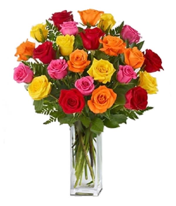 24 Mixed Roses - 24 beautiful roses in mixed colors.