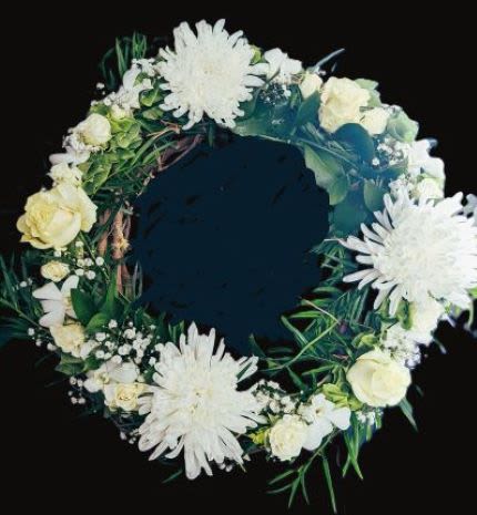 White and Green Ocean Wreath - Very elegant.